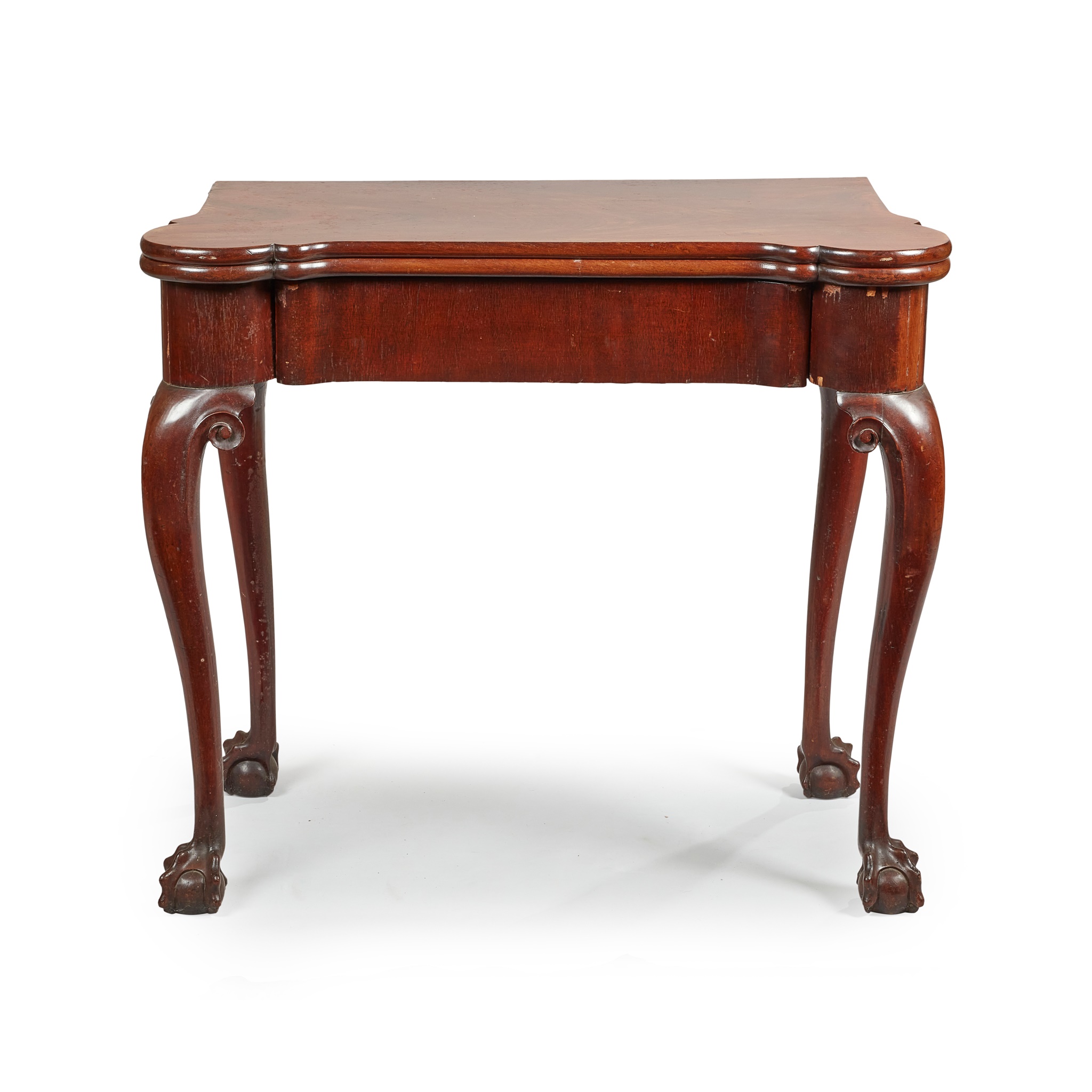 A GEORGE II STYLE MAHOGANY TEA TABLE