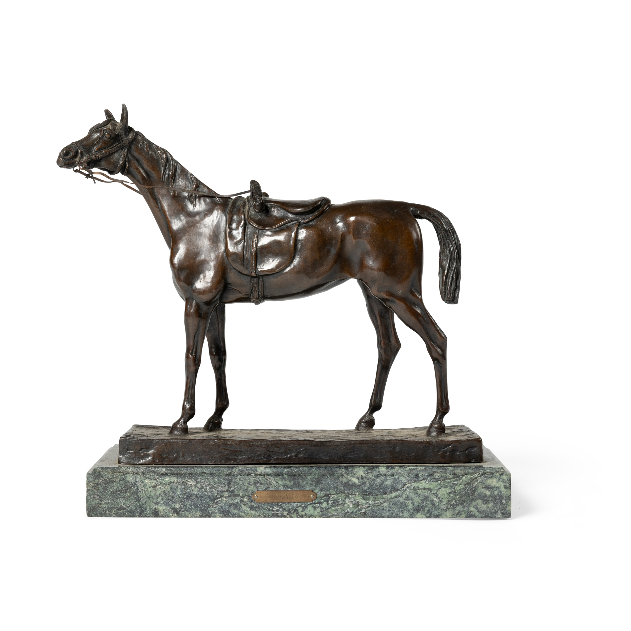 A BRONZE FIGURE OF A HORSE, AFTER JULES MOIGNIEZ (FRENCH 1835-1894)