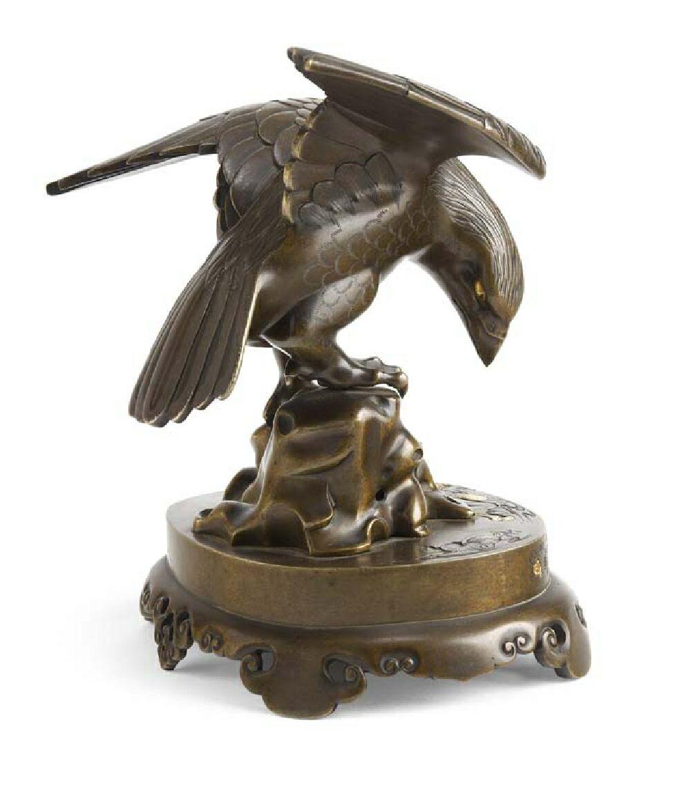 A Japanese bronze eagle Meiji period