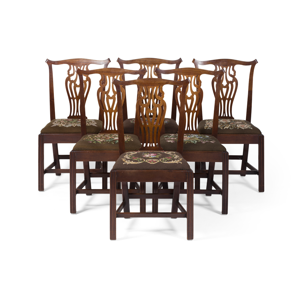 SET OF SIX GEORGE III MAHOGANY DINING CHAIRS
