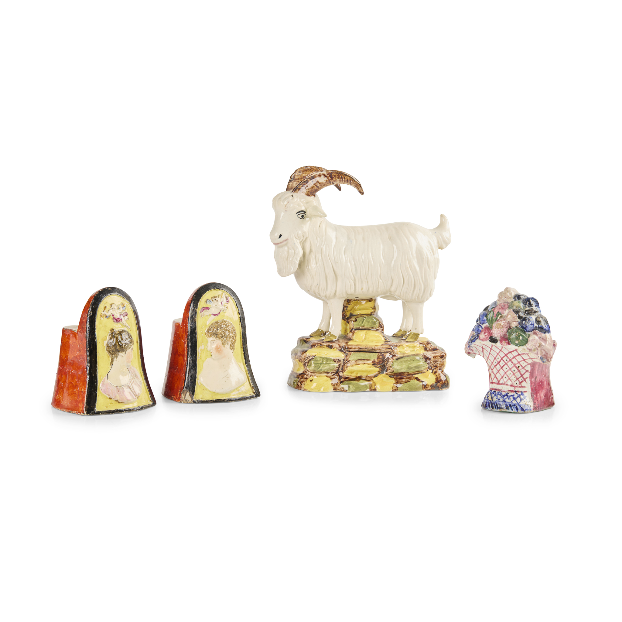 PRESTONPANS POTTERY FIGURE OF A GOAT