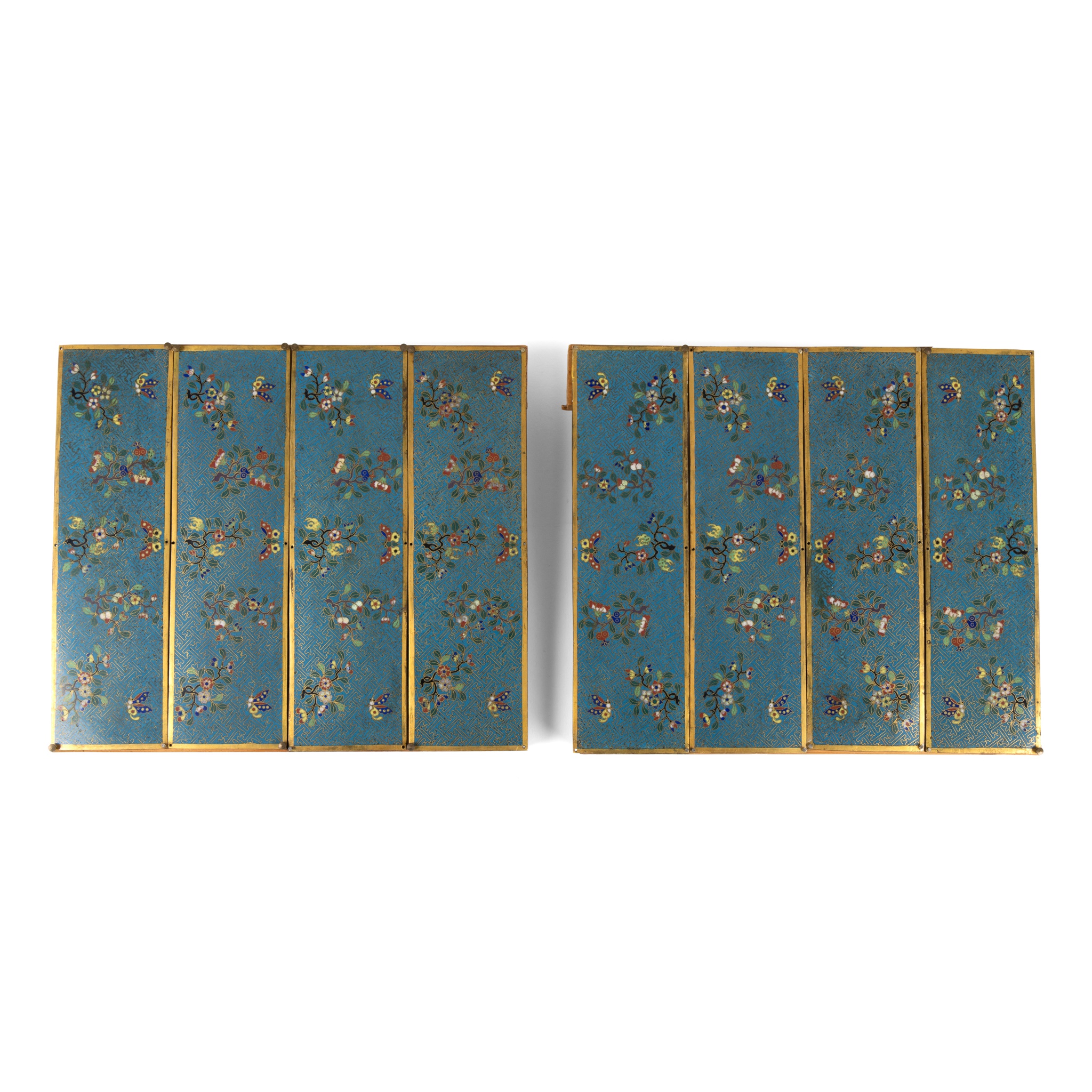 GROUP OF EIGHT CLOISONNÉ ENAMEL PLAQUES