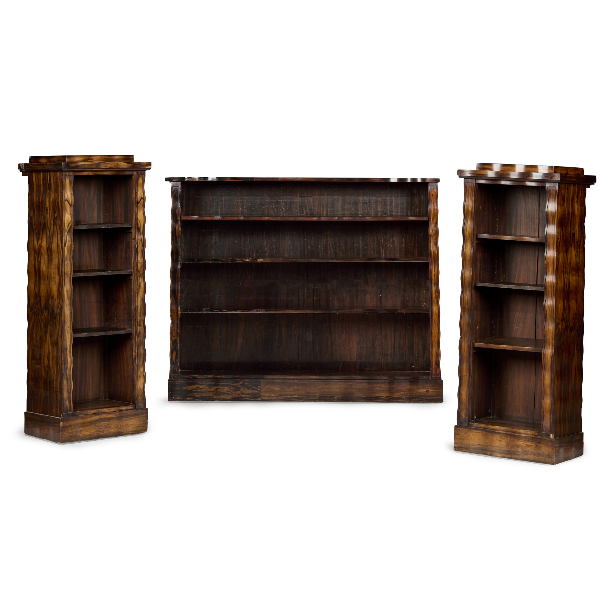 SUITE OF THREE ANGLO-COLONIAL CALAMANDER BOOKCASES