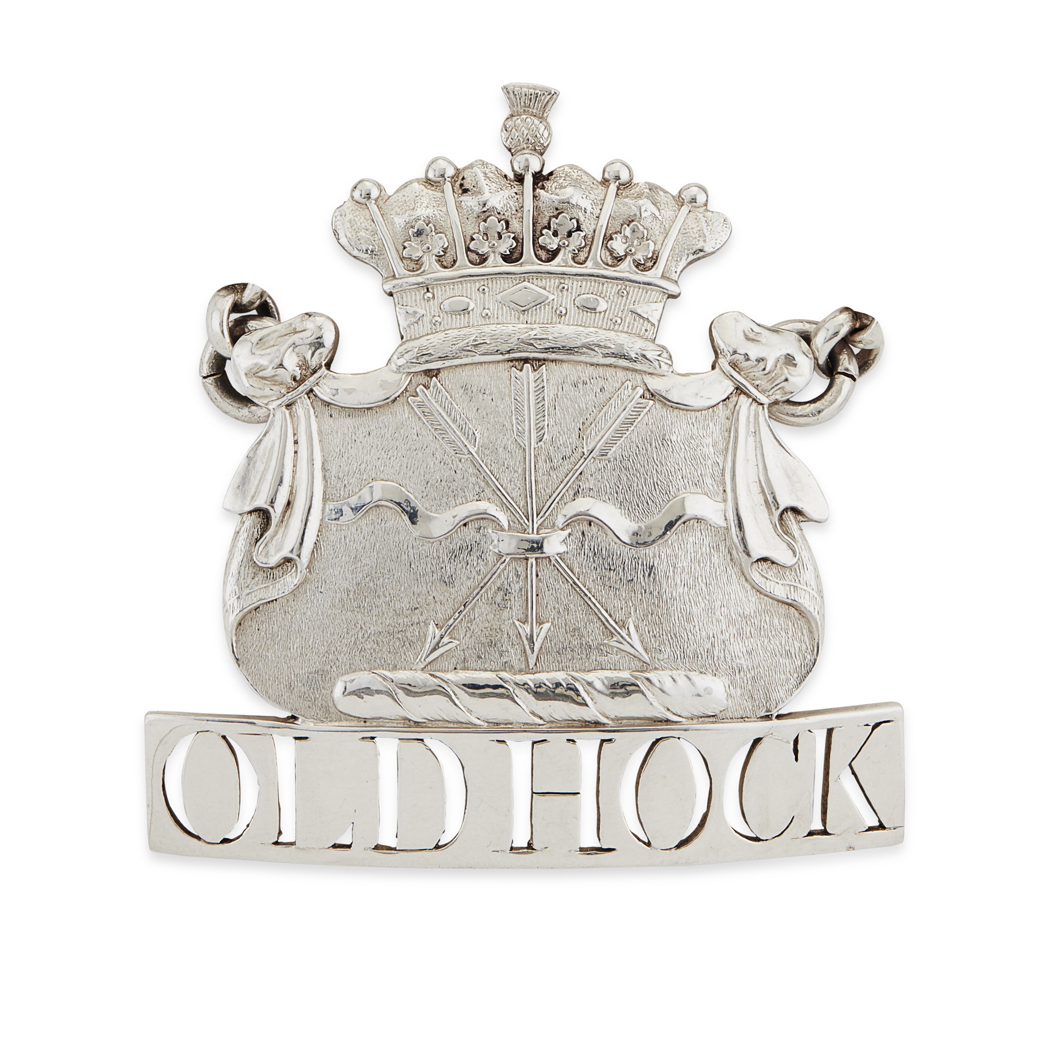 A late George III heraldic wine label