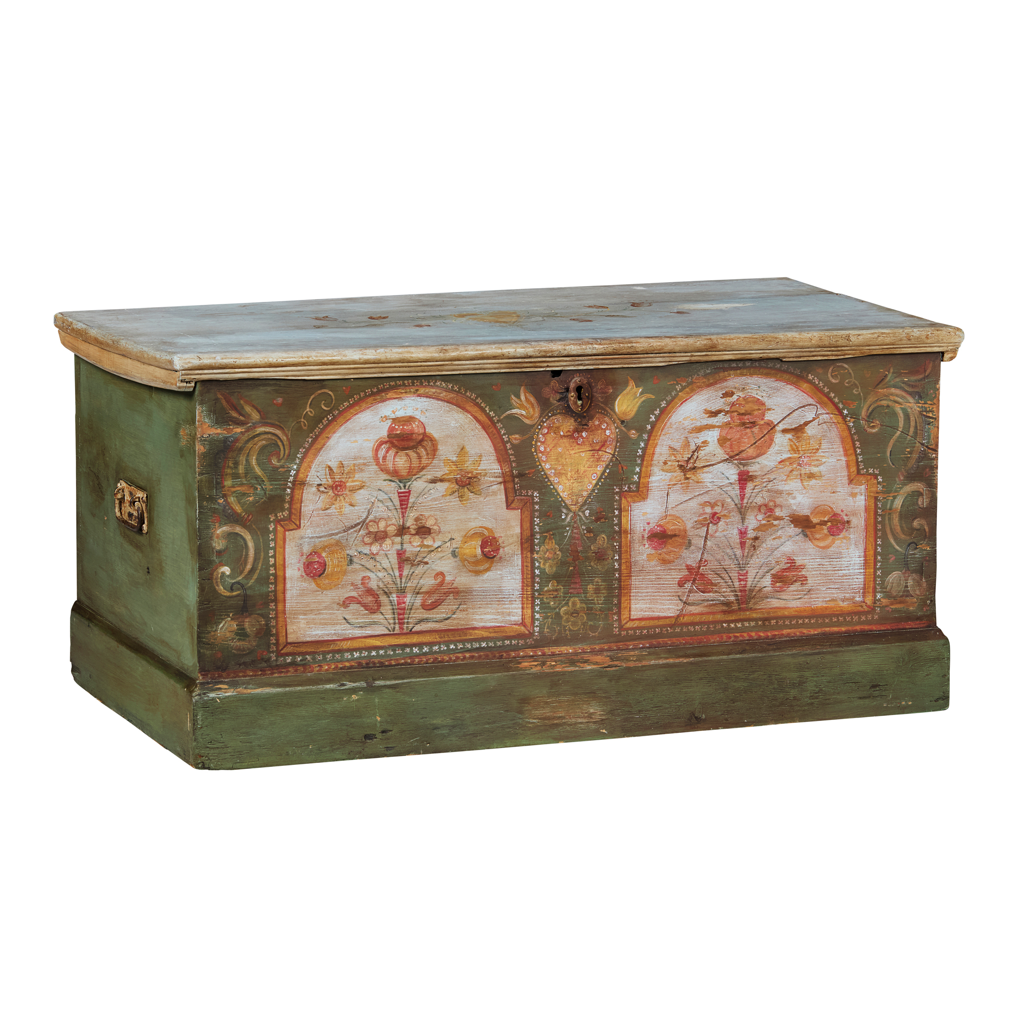 NORTH EUROPEAN PAINTED PINE BLANKET CHEST
