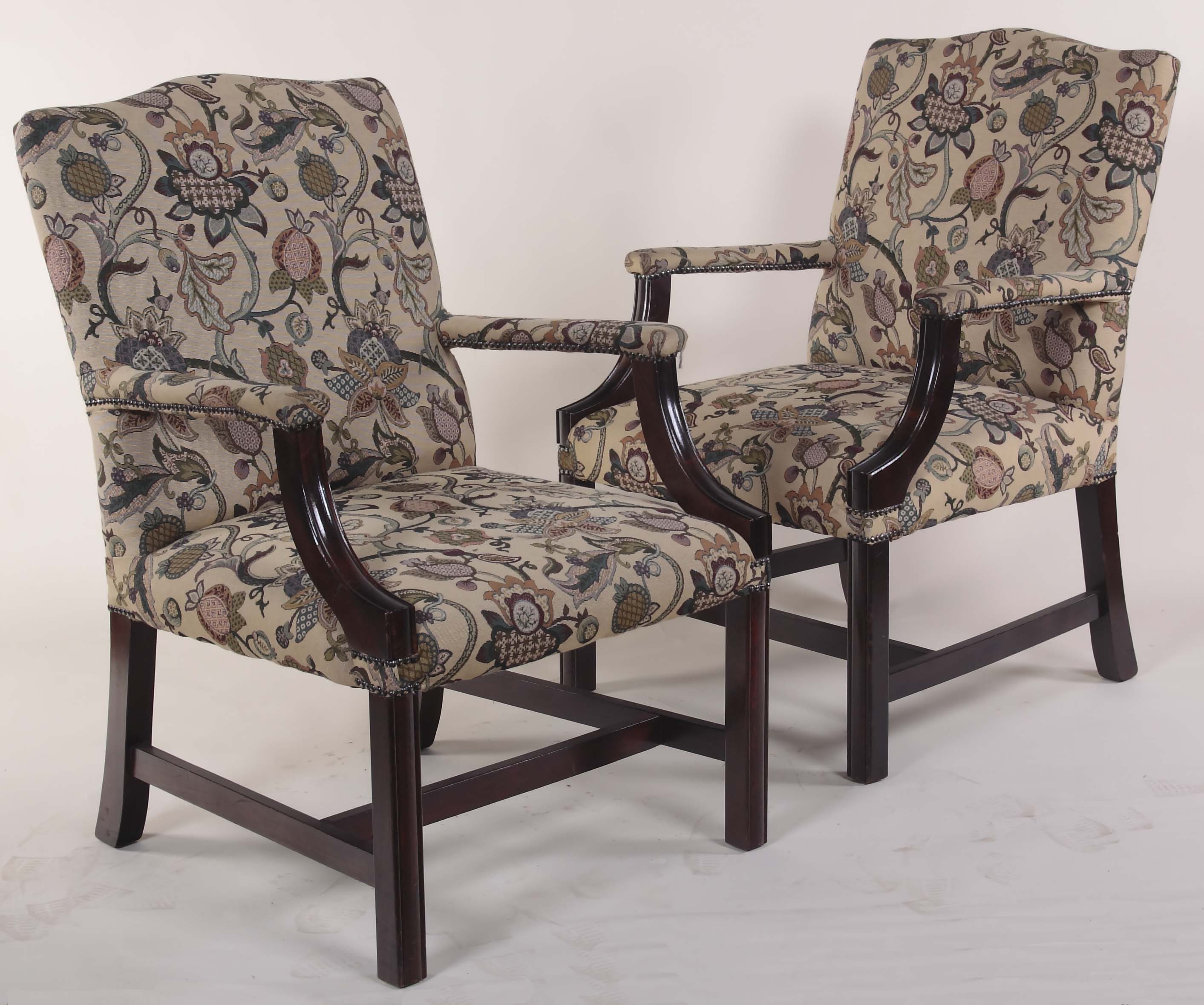 A set of four mahogany Raeburn style armchairs