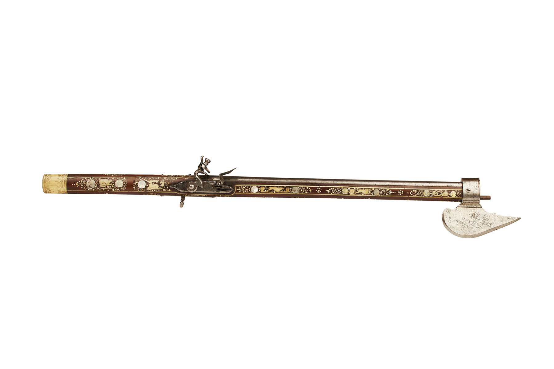 SILESIAN COMBINED FLINTLOCK AXE PISTOL (FOKOS)