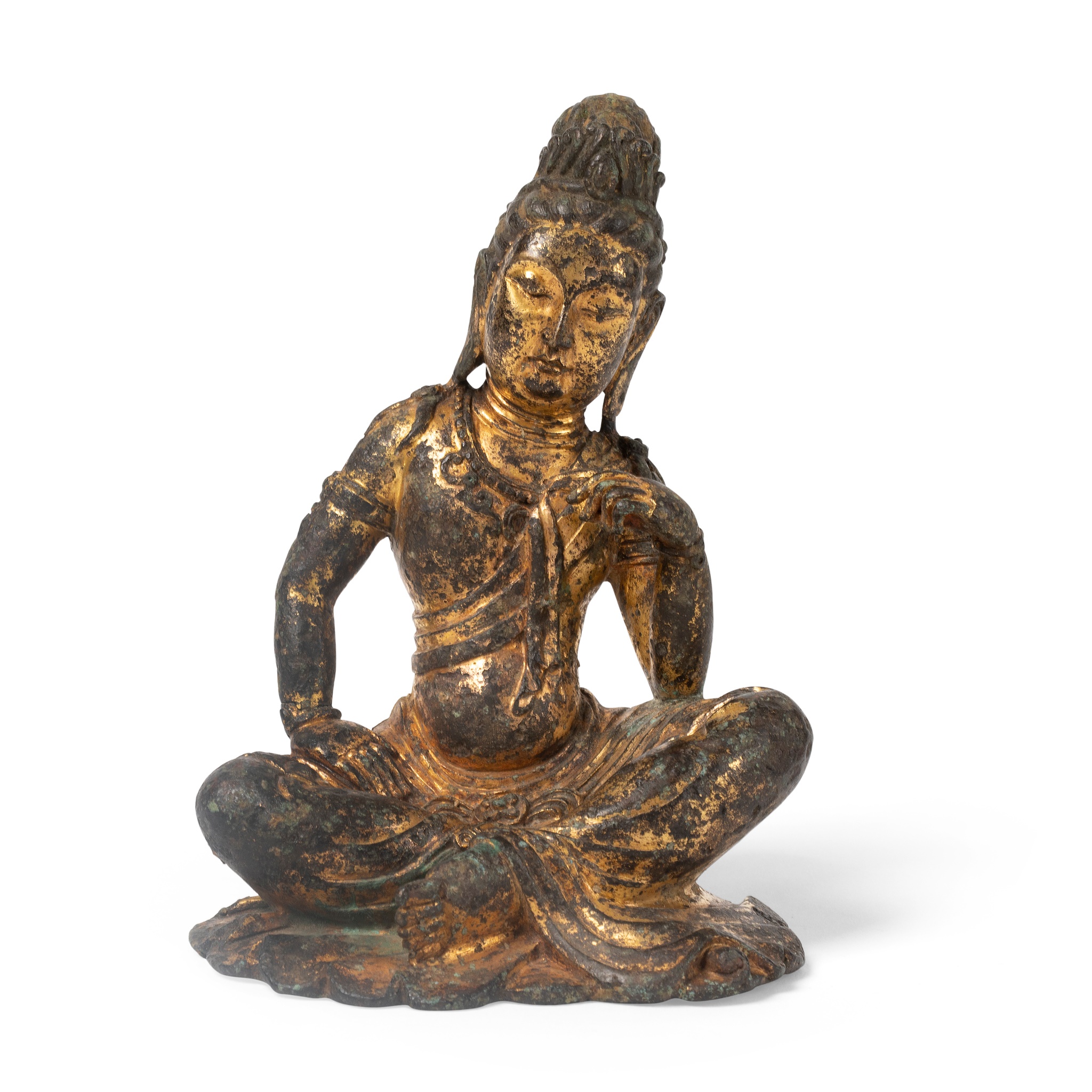 GILT-BRONZE SEATED AVALOKITESHVARA