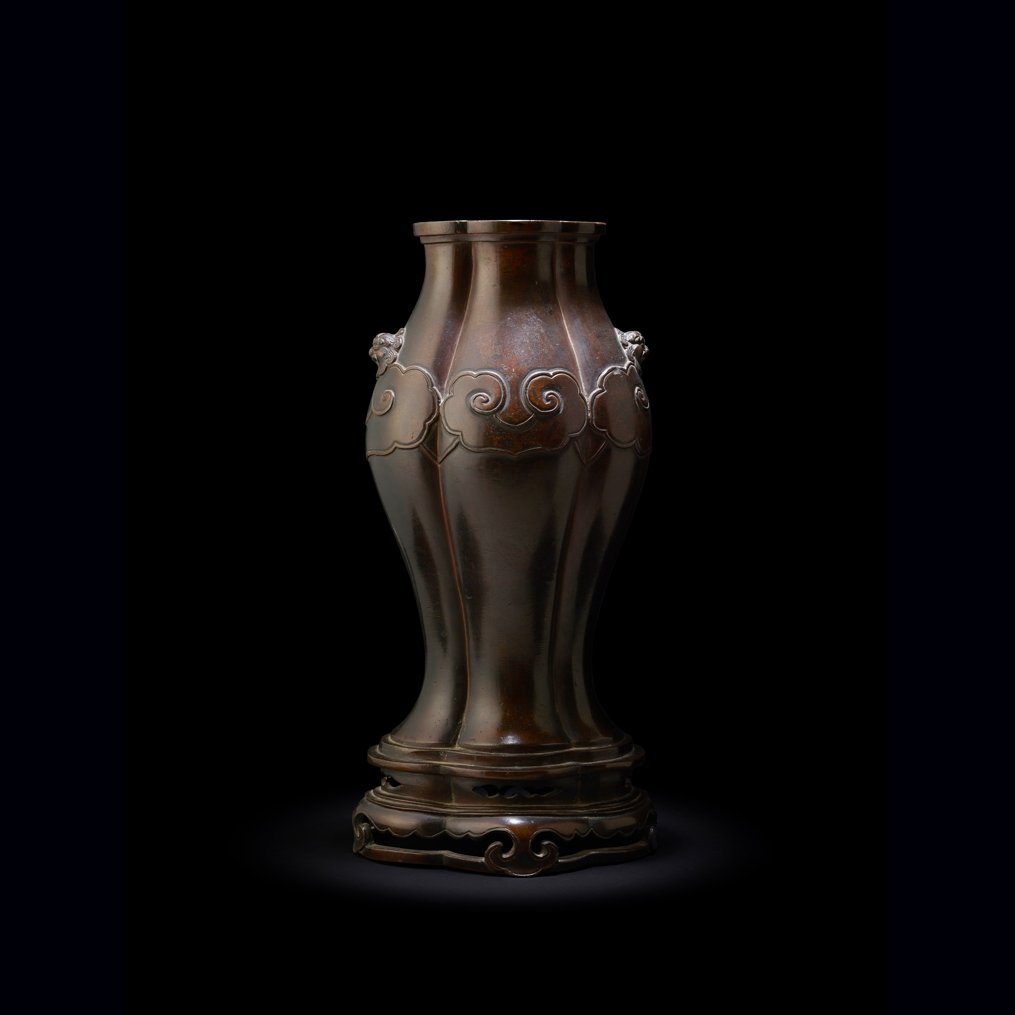 BRONZE QUATREFOIL VASE
