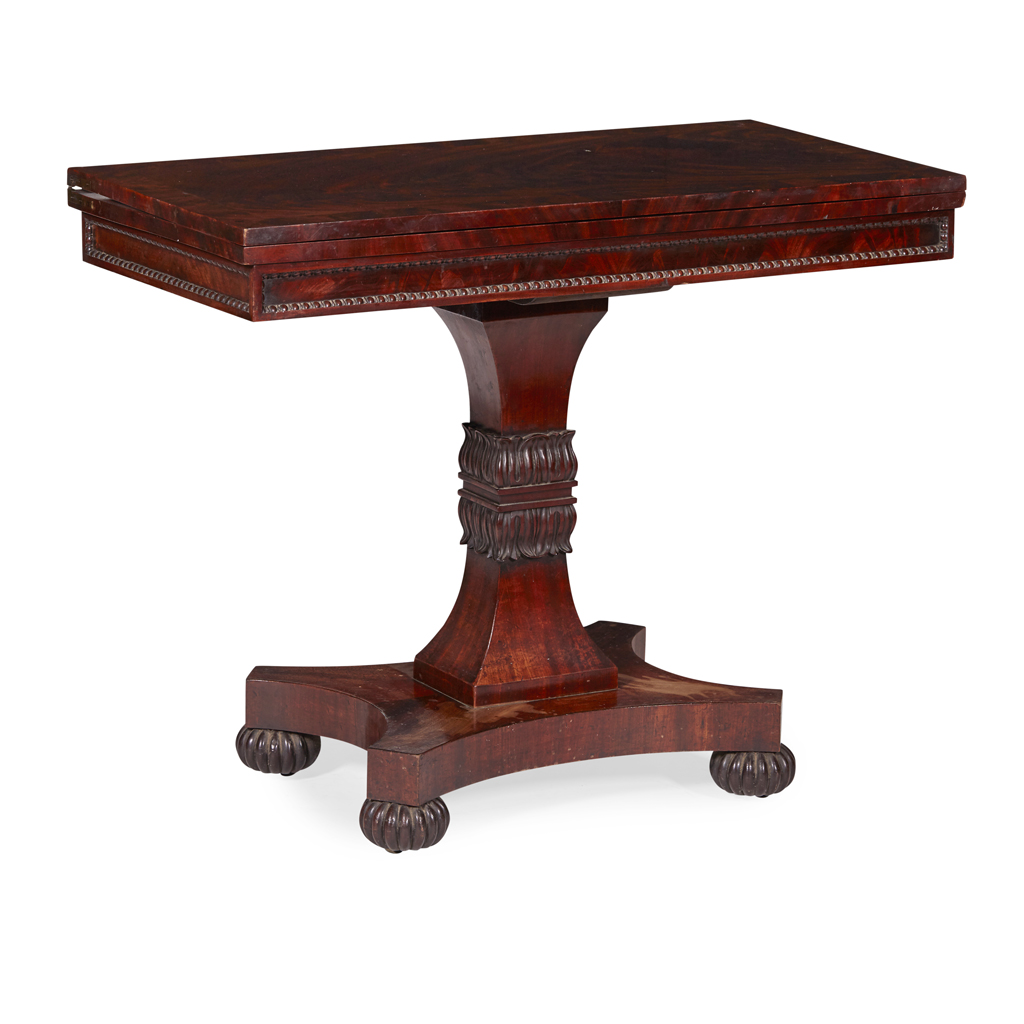 SCOTTISH REGENCY MAHOGANY FOLD-OVER TEA TABLE, IN THE MANNER OF WILLIAM TROTTER