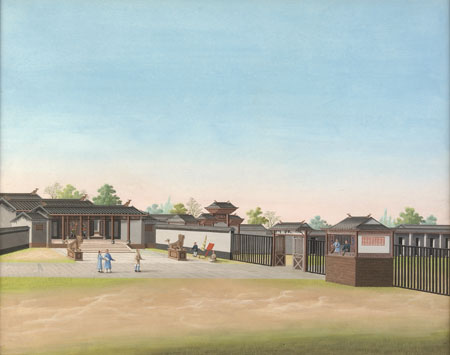 A set of four early 19th century Chinese gouache palace paintings