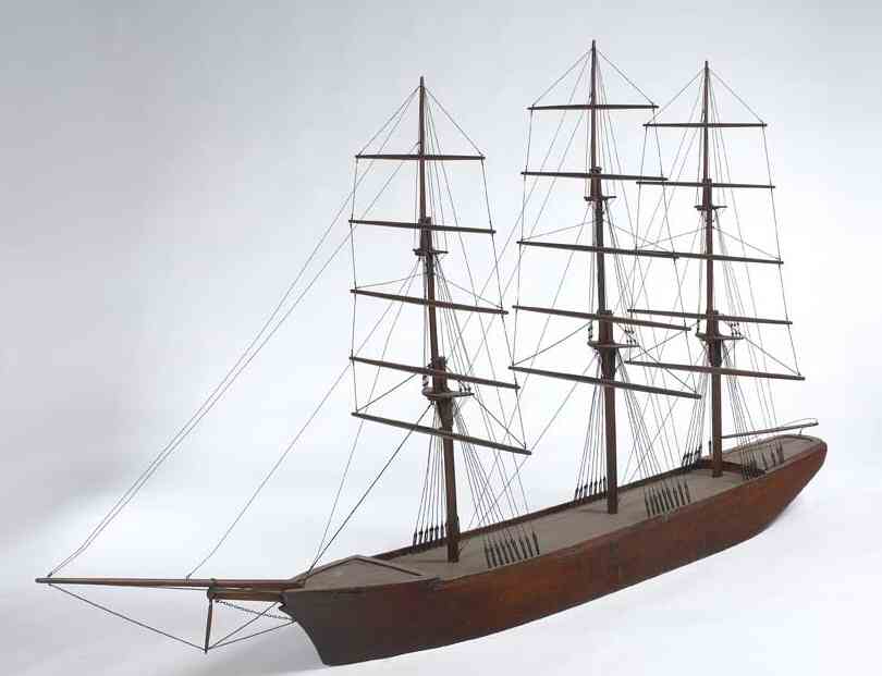 An early 19th century Midshipman's training ship model of a fully rigged tea clipper