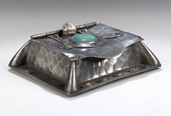 An Arts and Crafts pewter box