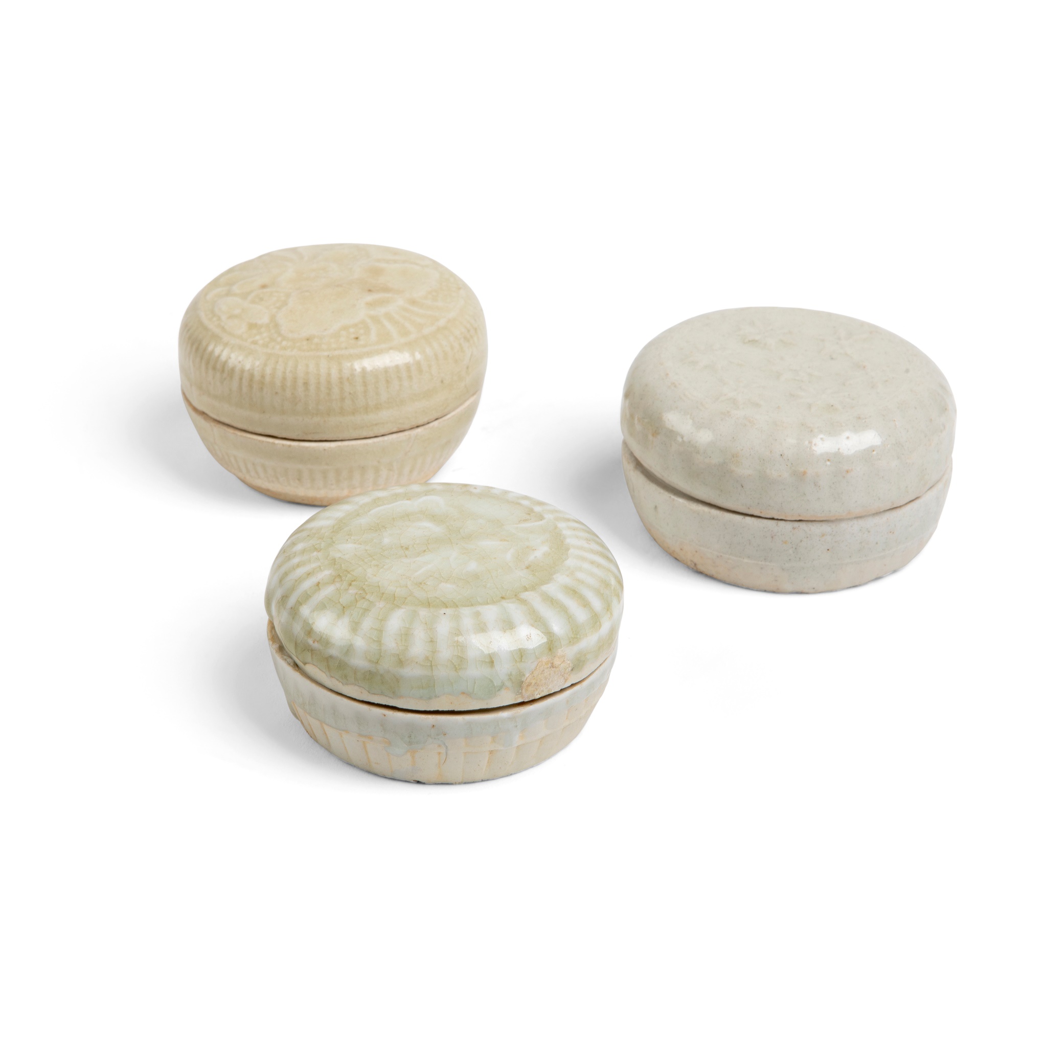 GROUP OF THREE QINGBAI BOXES AND COVERS