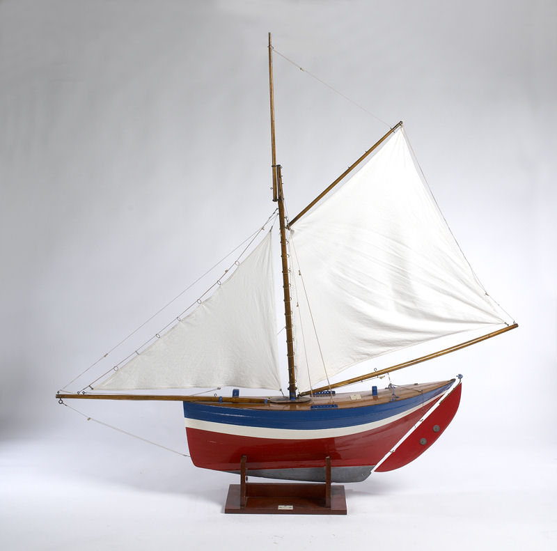 A painted ship model