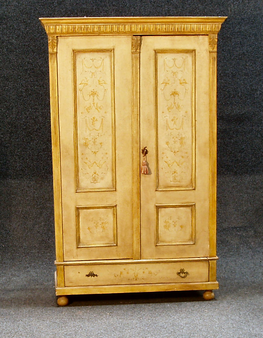 A 19th century painted armoire,