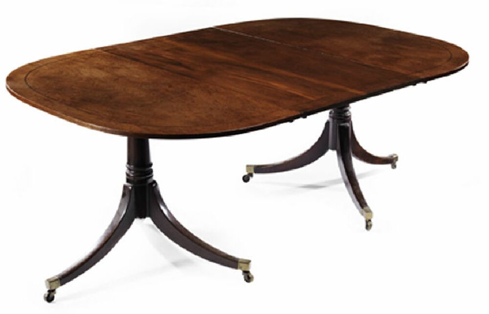 A George III mahogany twin pedestal table