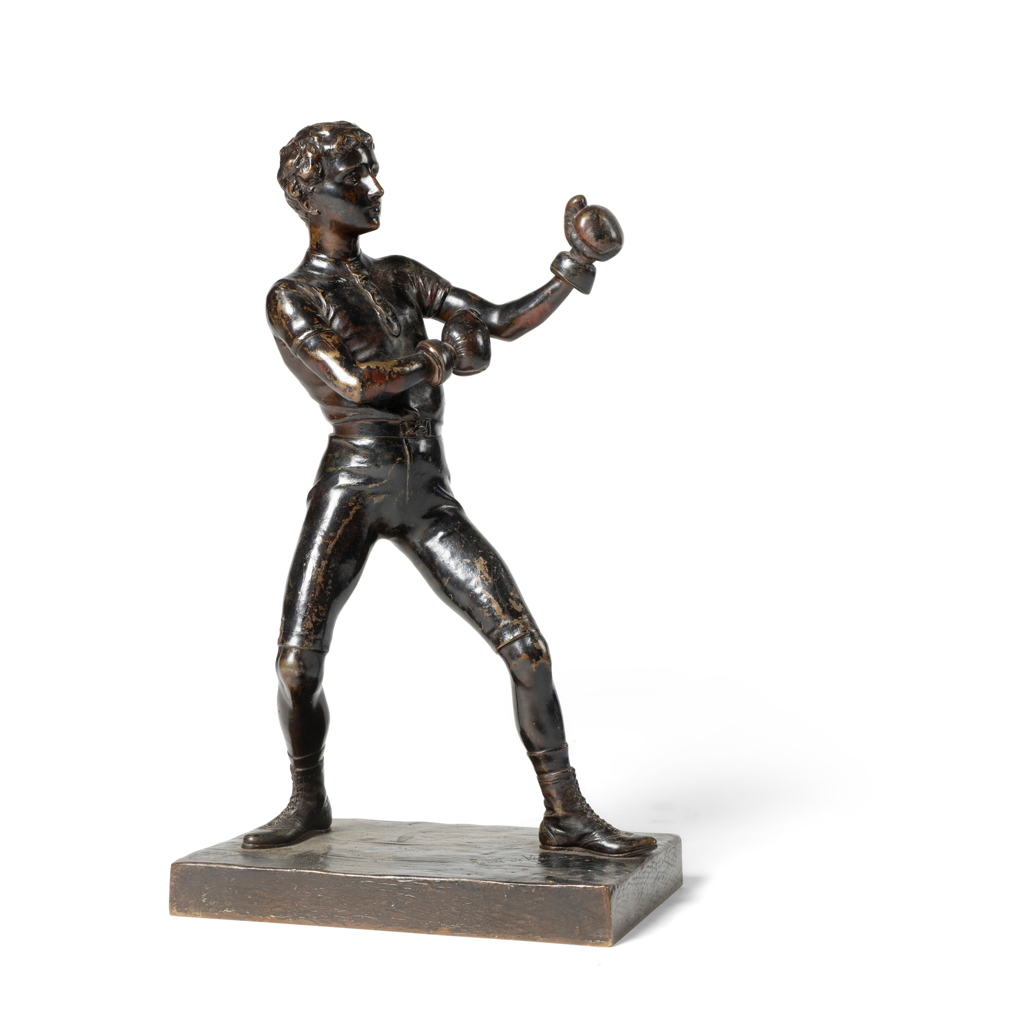 A BRONZE FIGURE OF A YOUNG PUGILIST