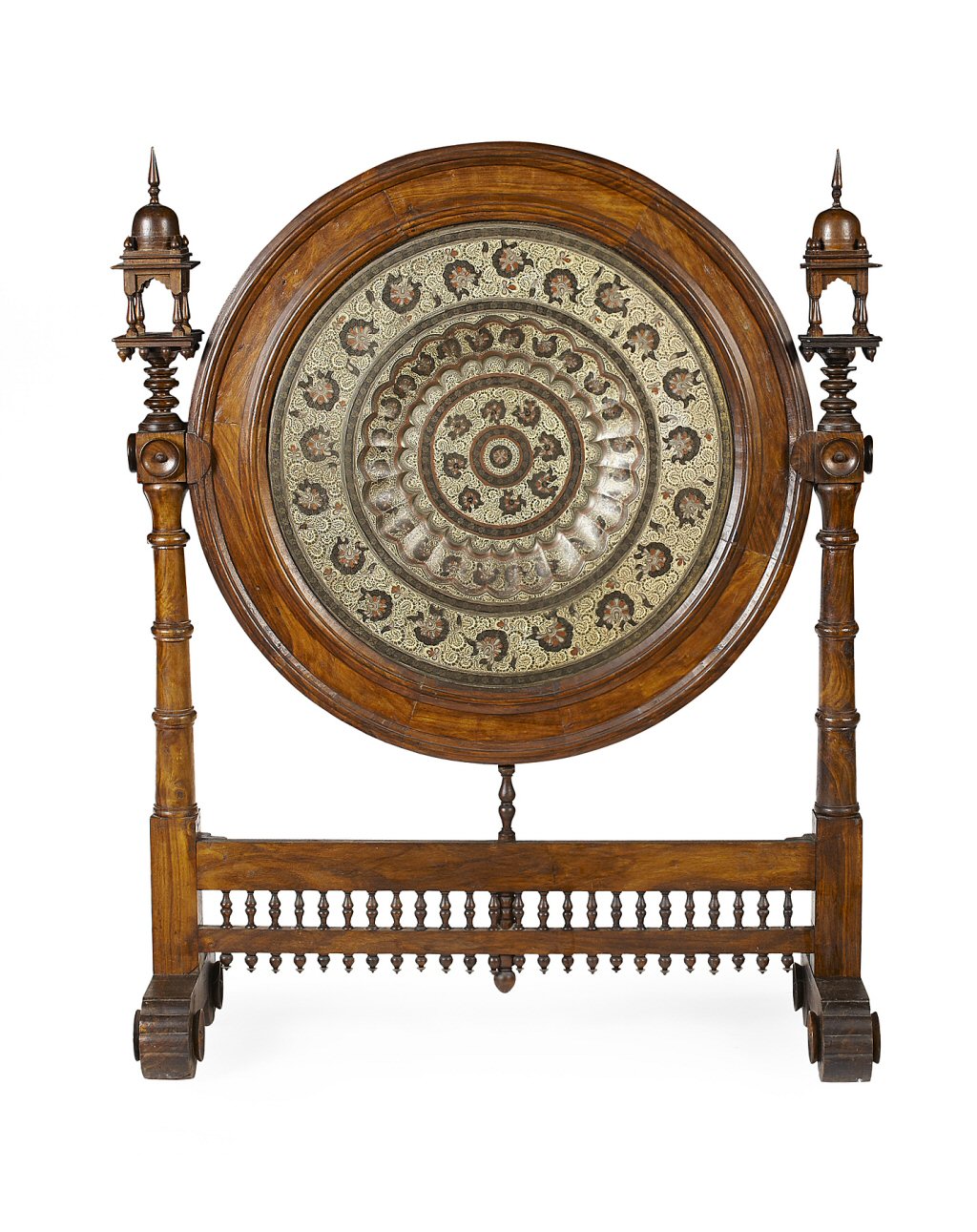 ANGLO-INDIAN ENAMELLED CHARGER AND FRAME