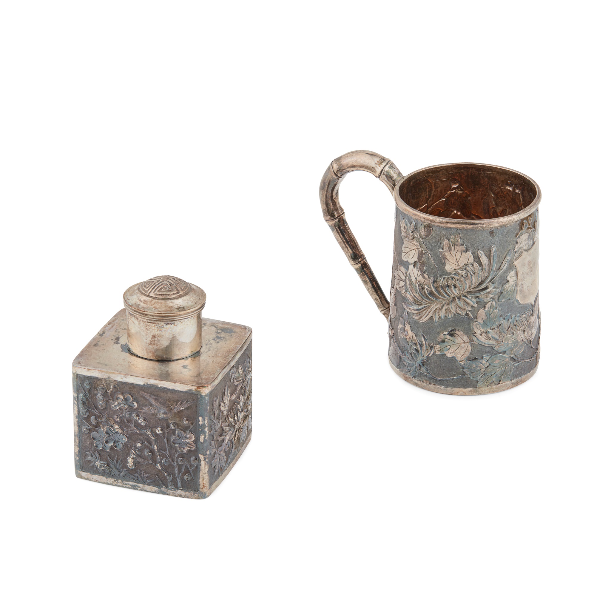 TWO CHINESE EXPORT SILVER WARES