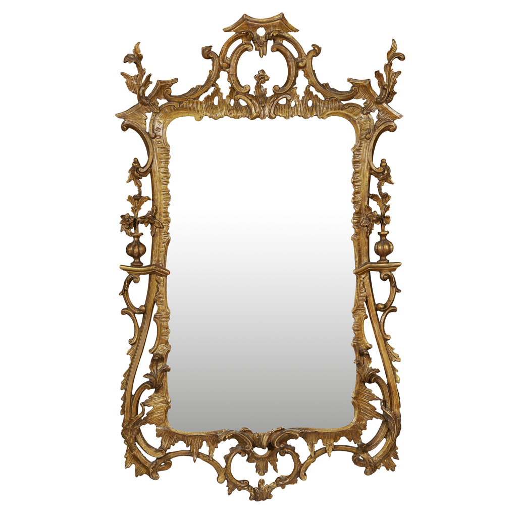 LATE IRISH GEORGE II GILTWOOD MIRROR