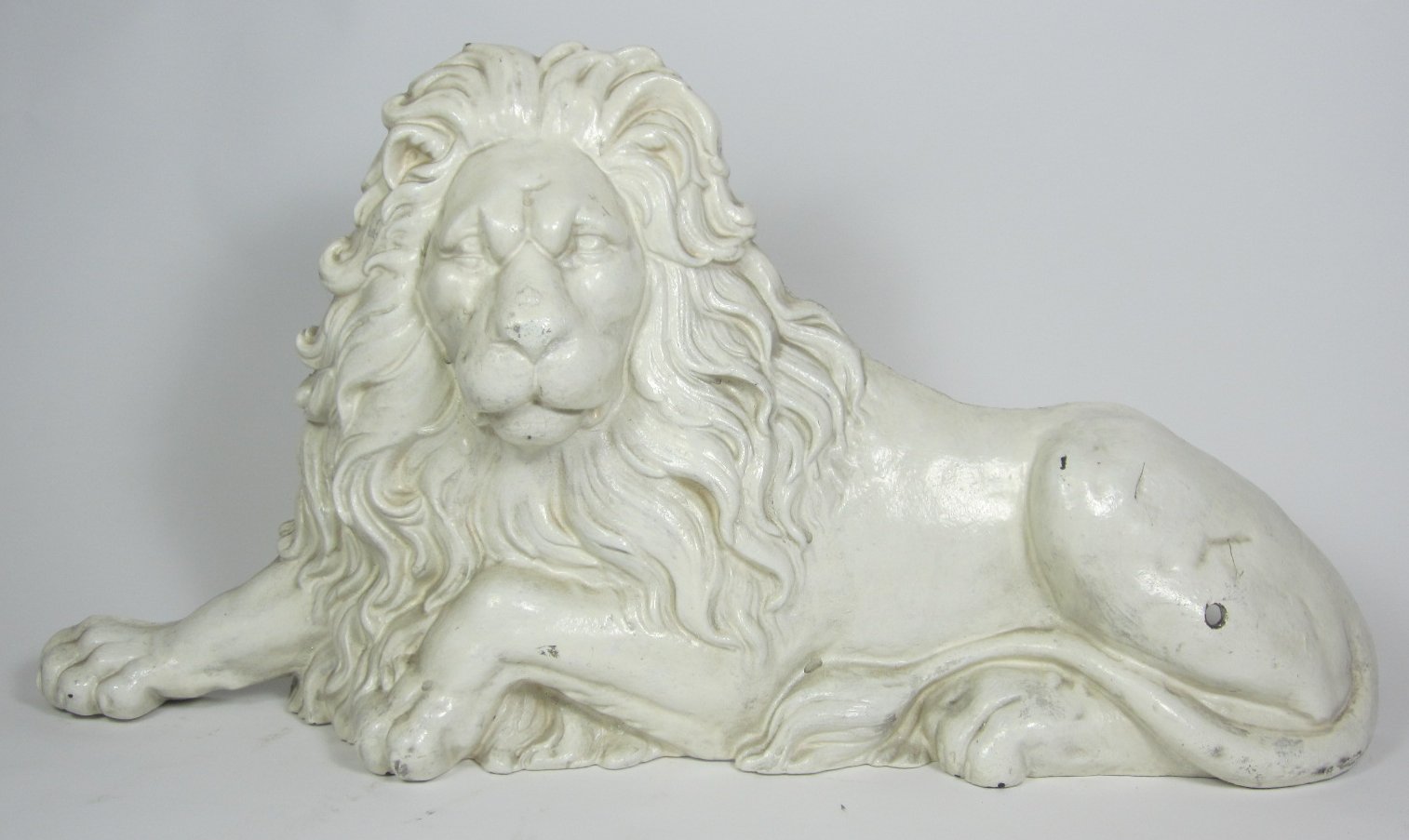 PAINTED CAST IRON UNICORN AND LION