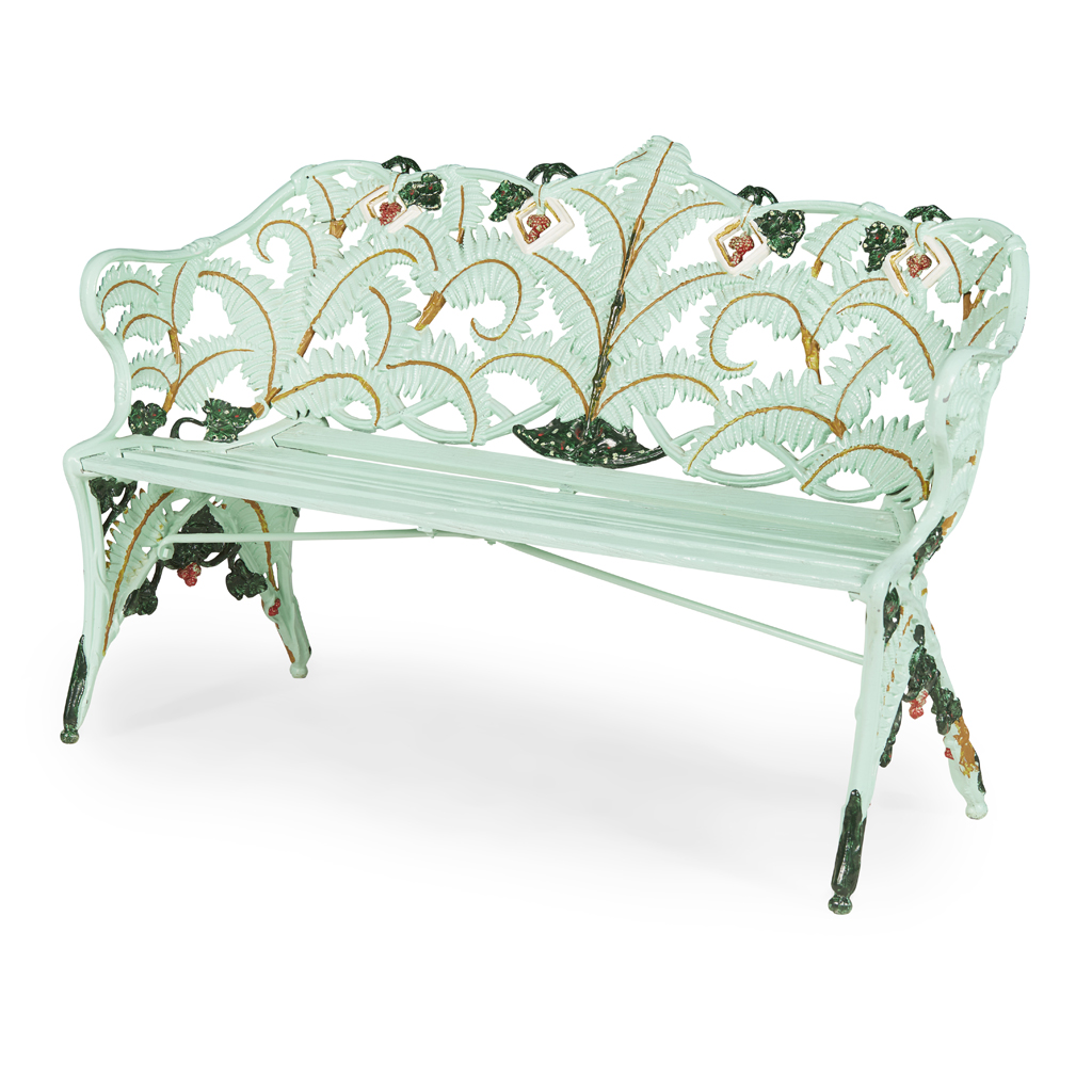A SCOTTISH CAST IRON GARDEN BENCH
