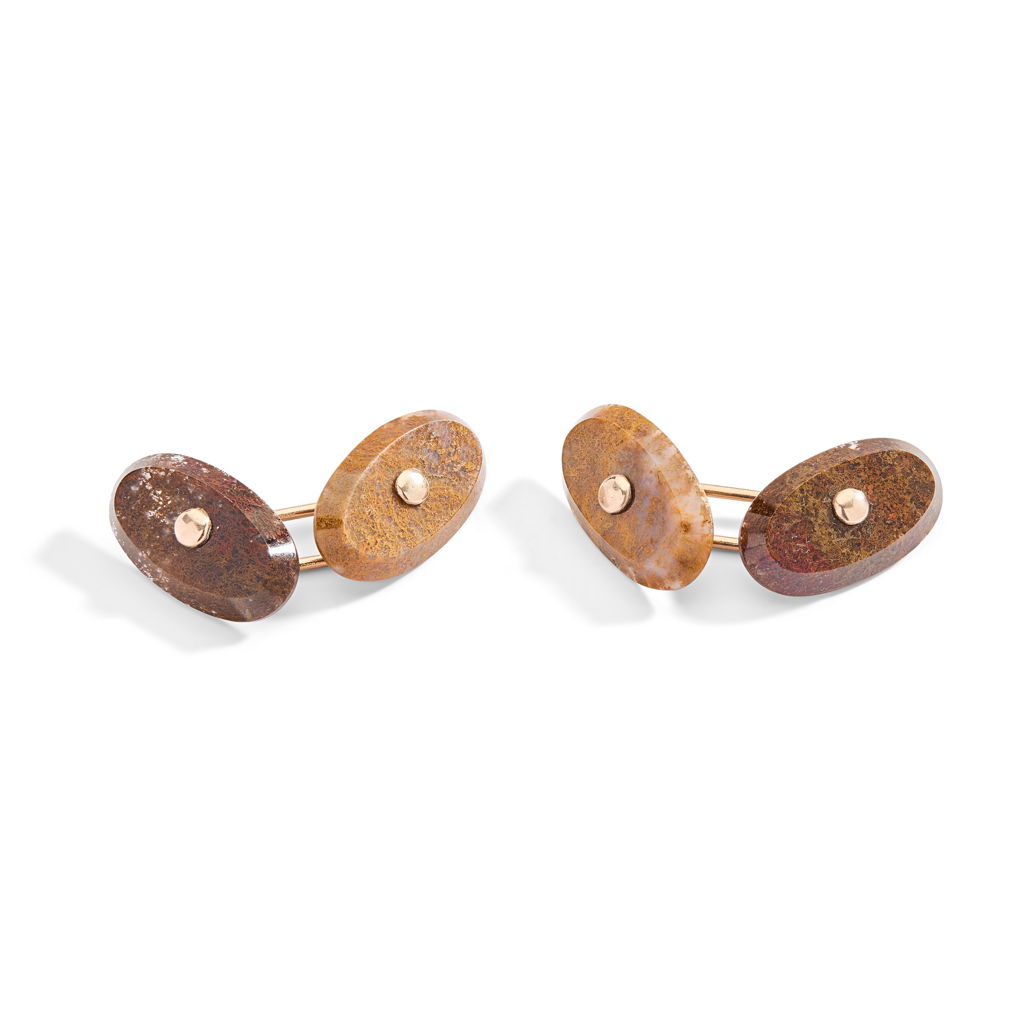 A pair of late 19th century Scottish agate cufflinks