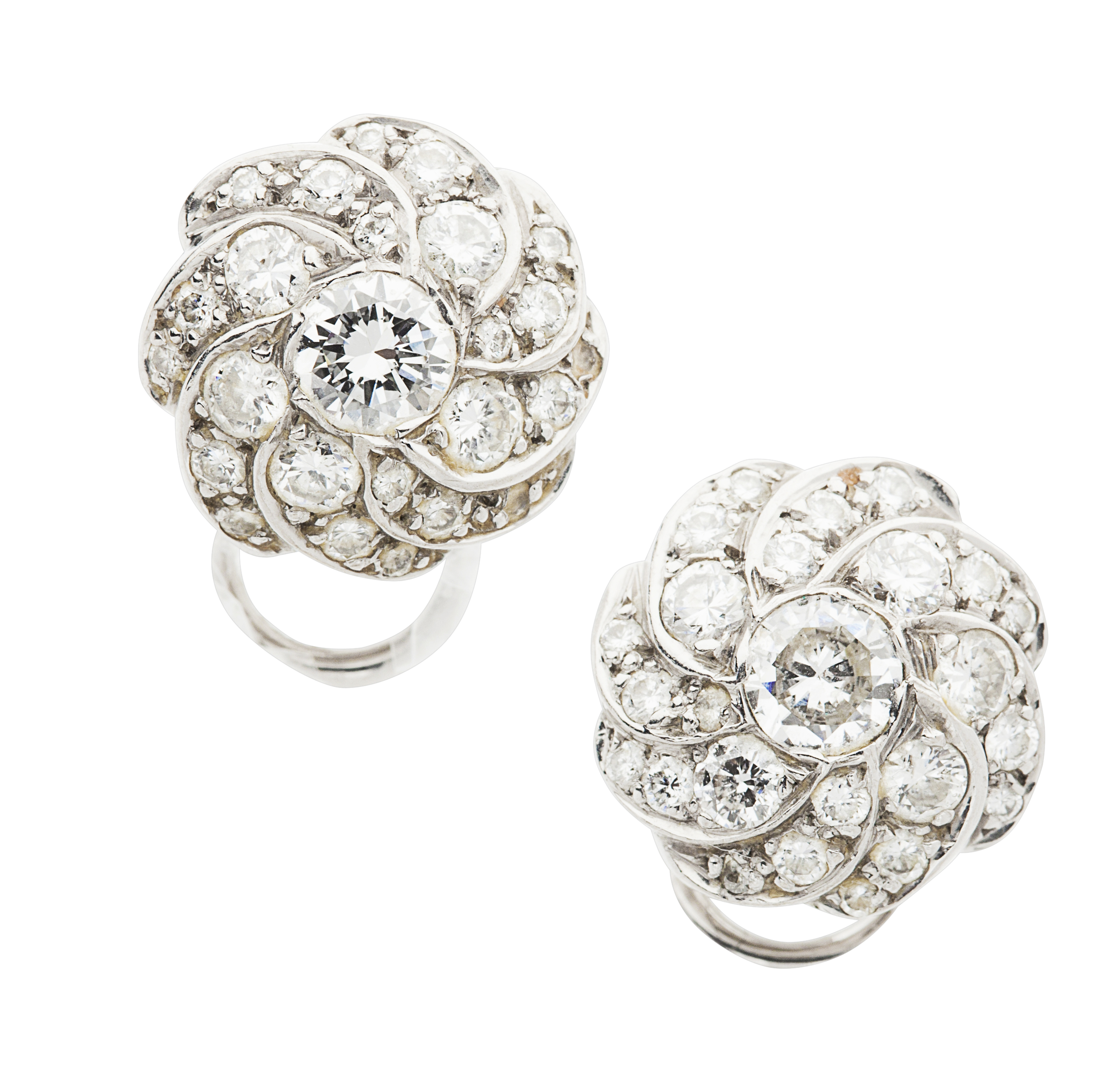 A pair of 18ct gold diamond set ear studs