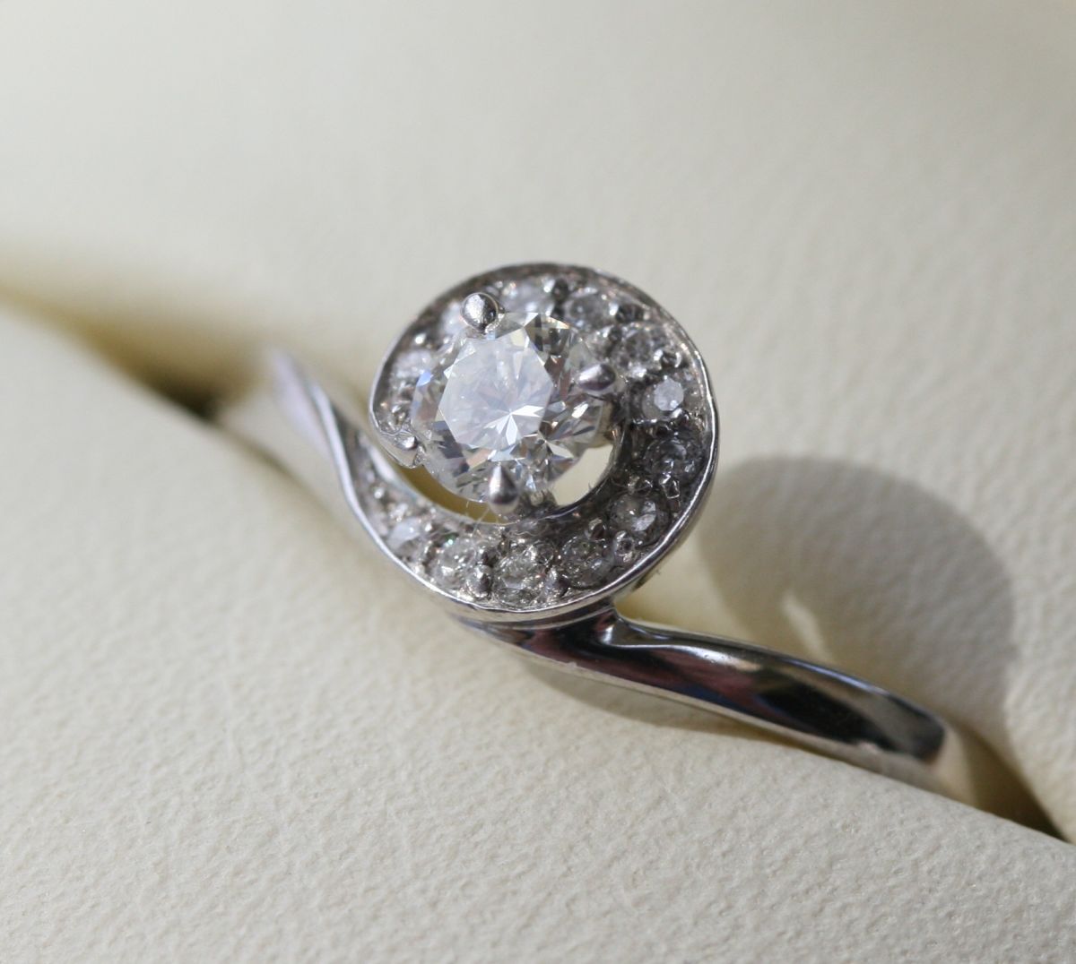 A solitaire diamond ring