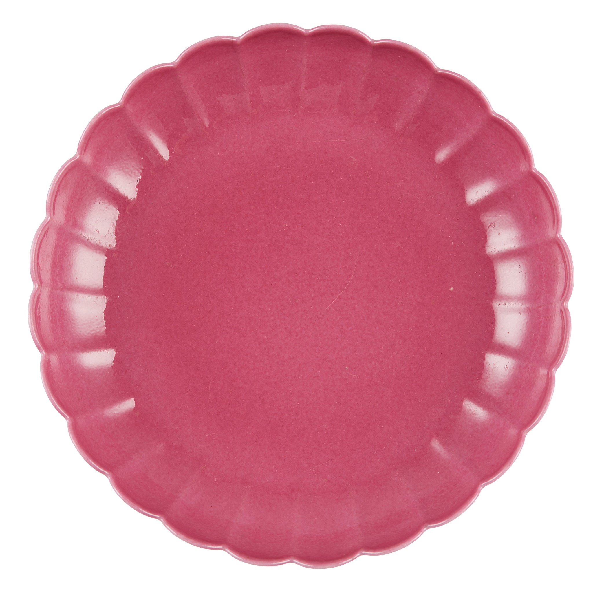 RUBY-RED-GLAZED 'CHRYSANTHEMUM' DISH