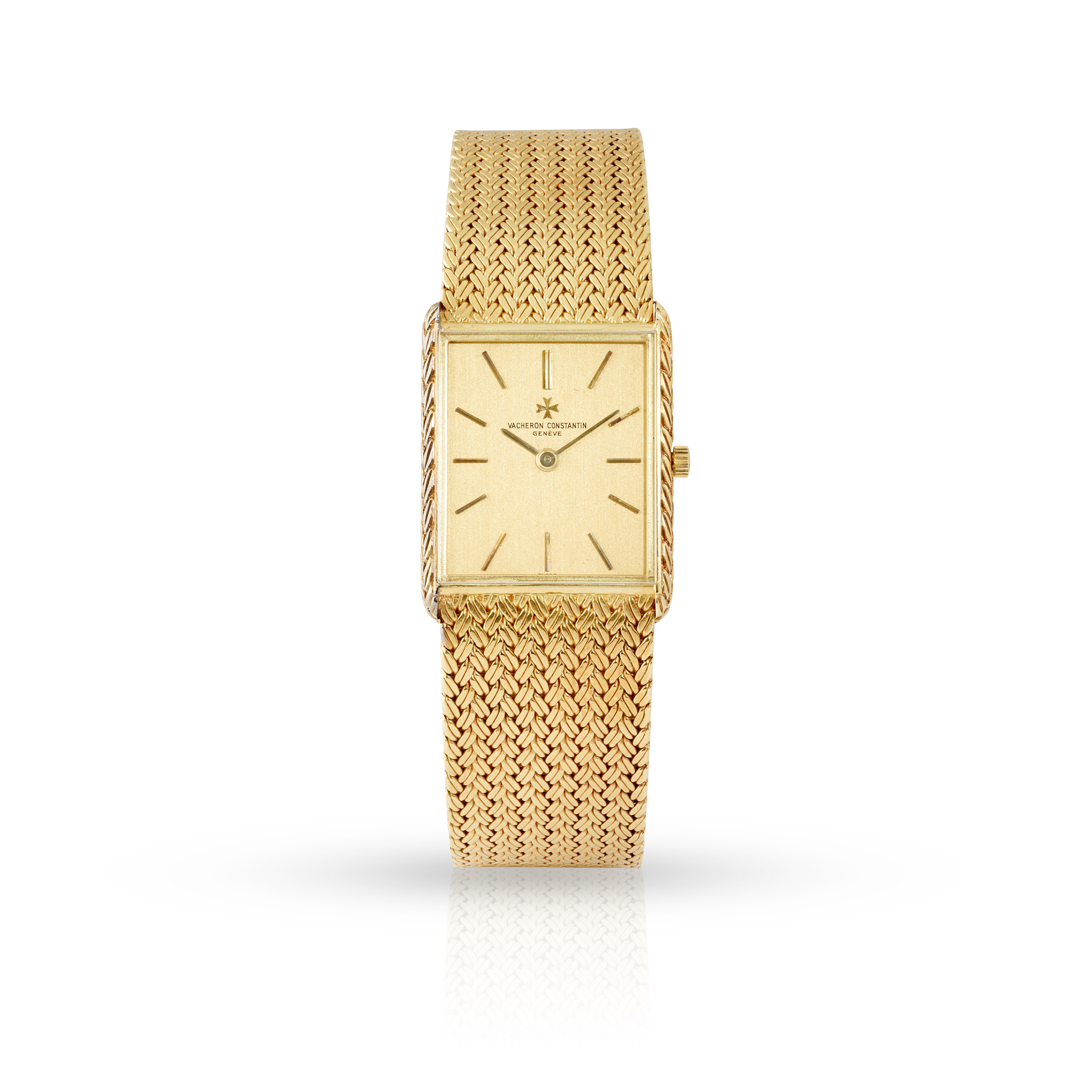 Vacheron Constantin. A very fine and unusual 18k yellow gold rectangular bracelet watch