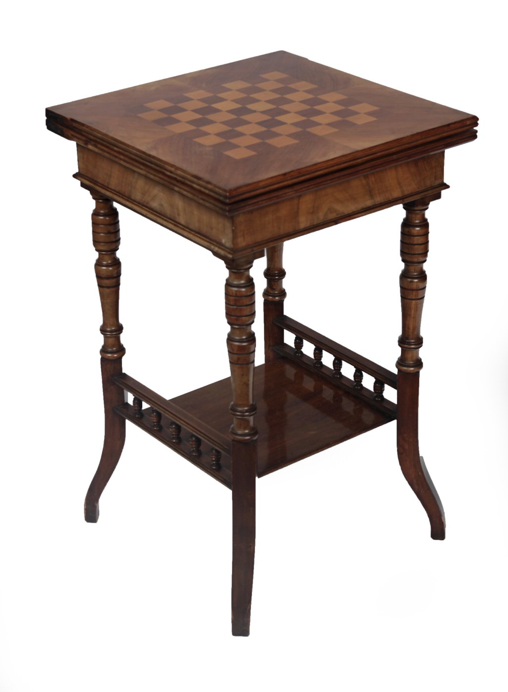 A late Victorian walnut games table
