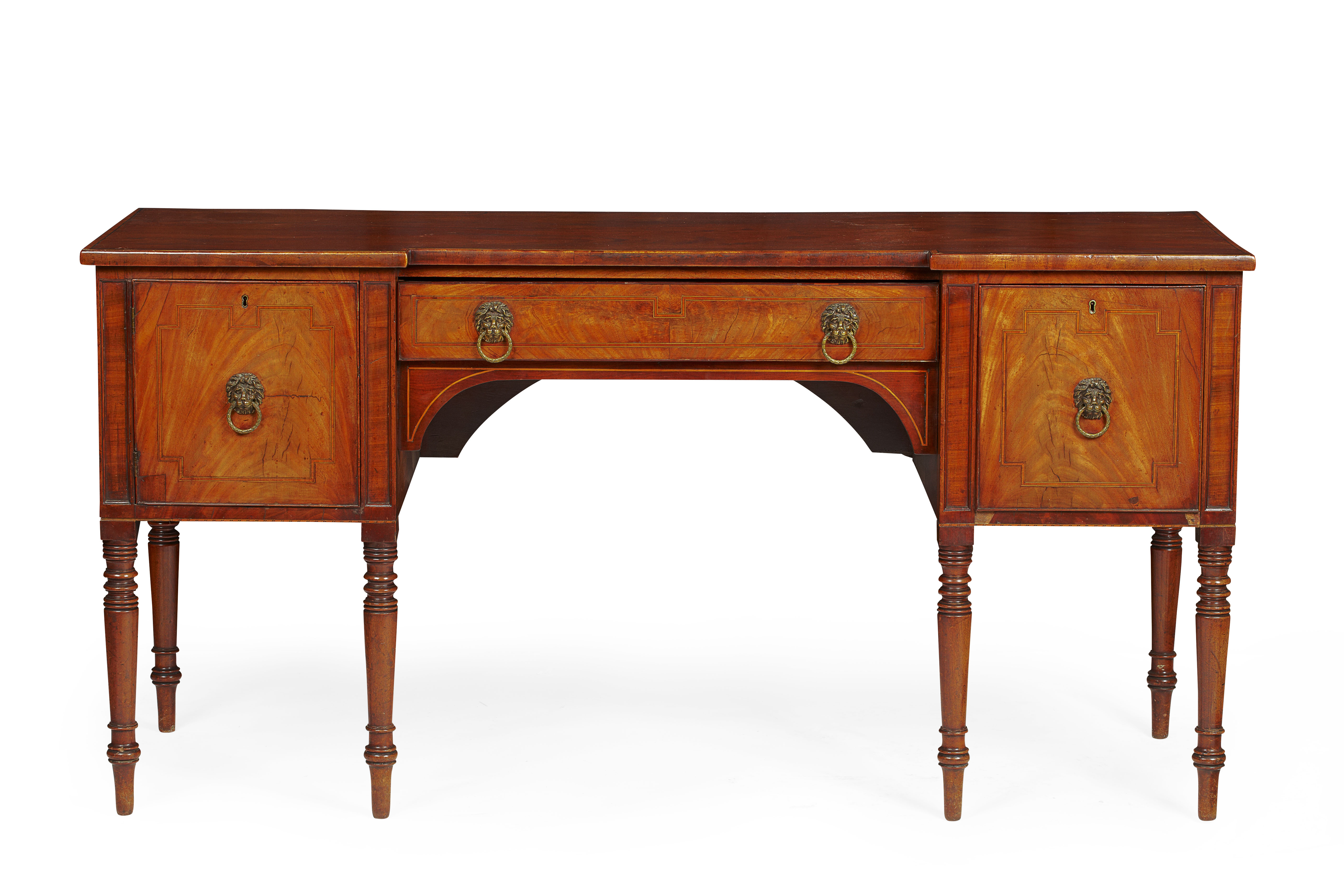 REGENCY MAHOGANY AND CROSSBANDED SIDEBOARD