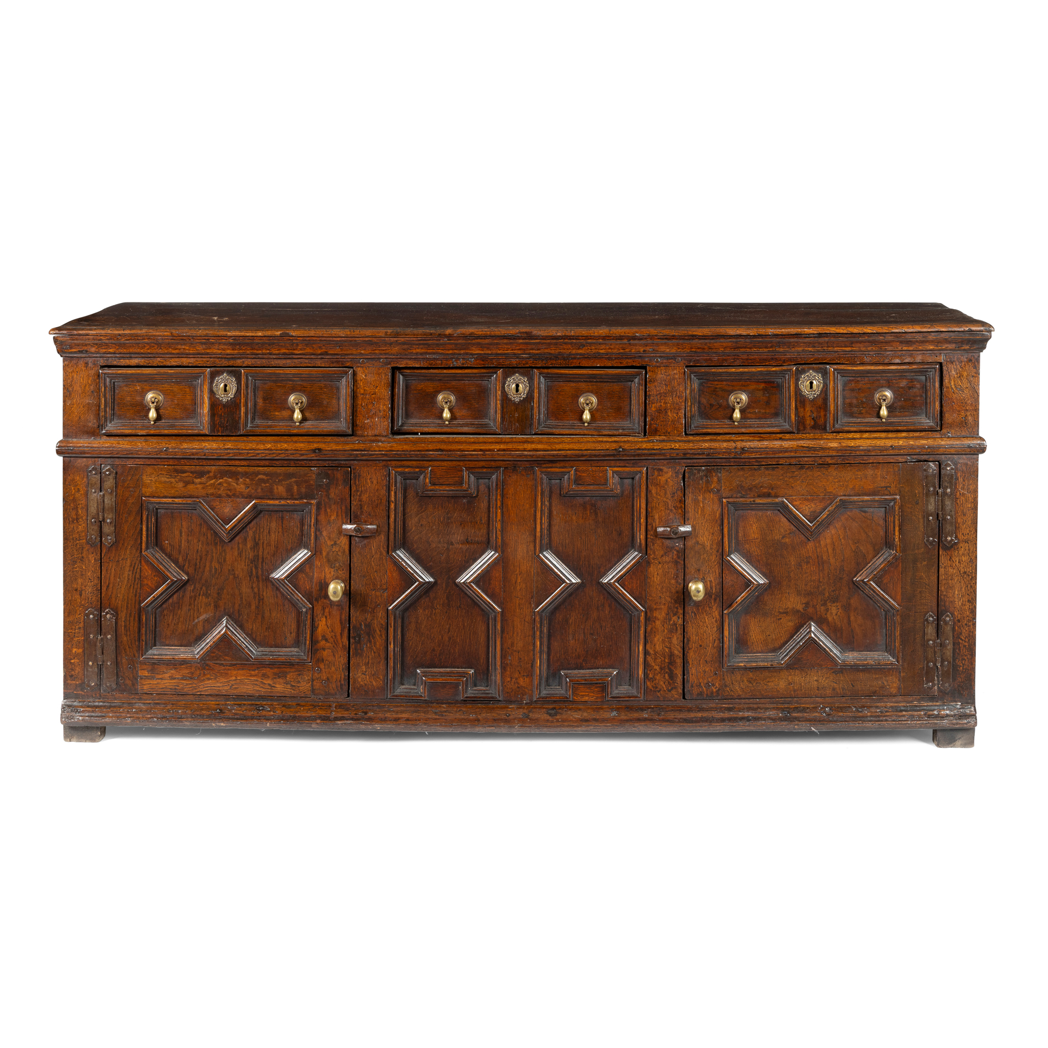 AN OAK DRESSER BASE