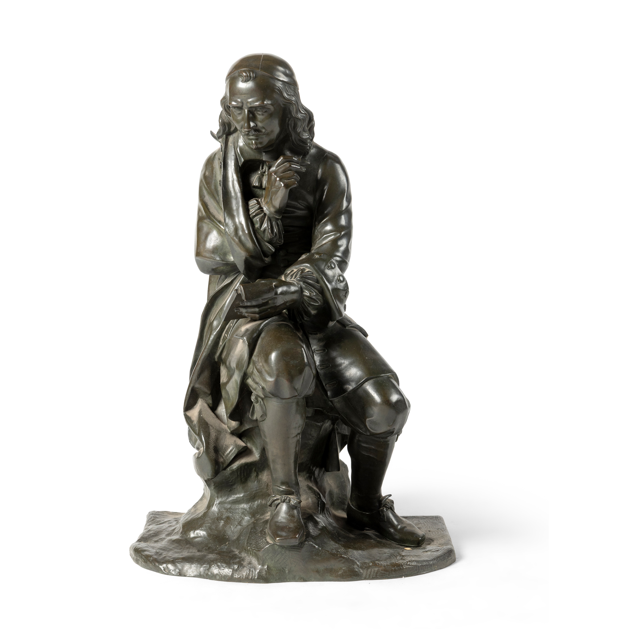 A BRONZE FIGURE OF A WRITER