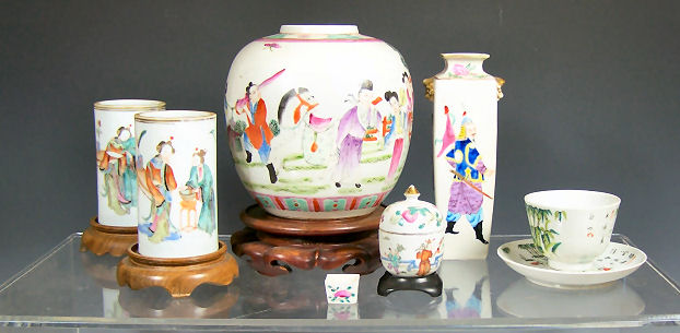A collection of 19th century Chinese famille rose ceramics