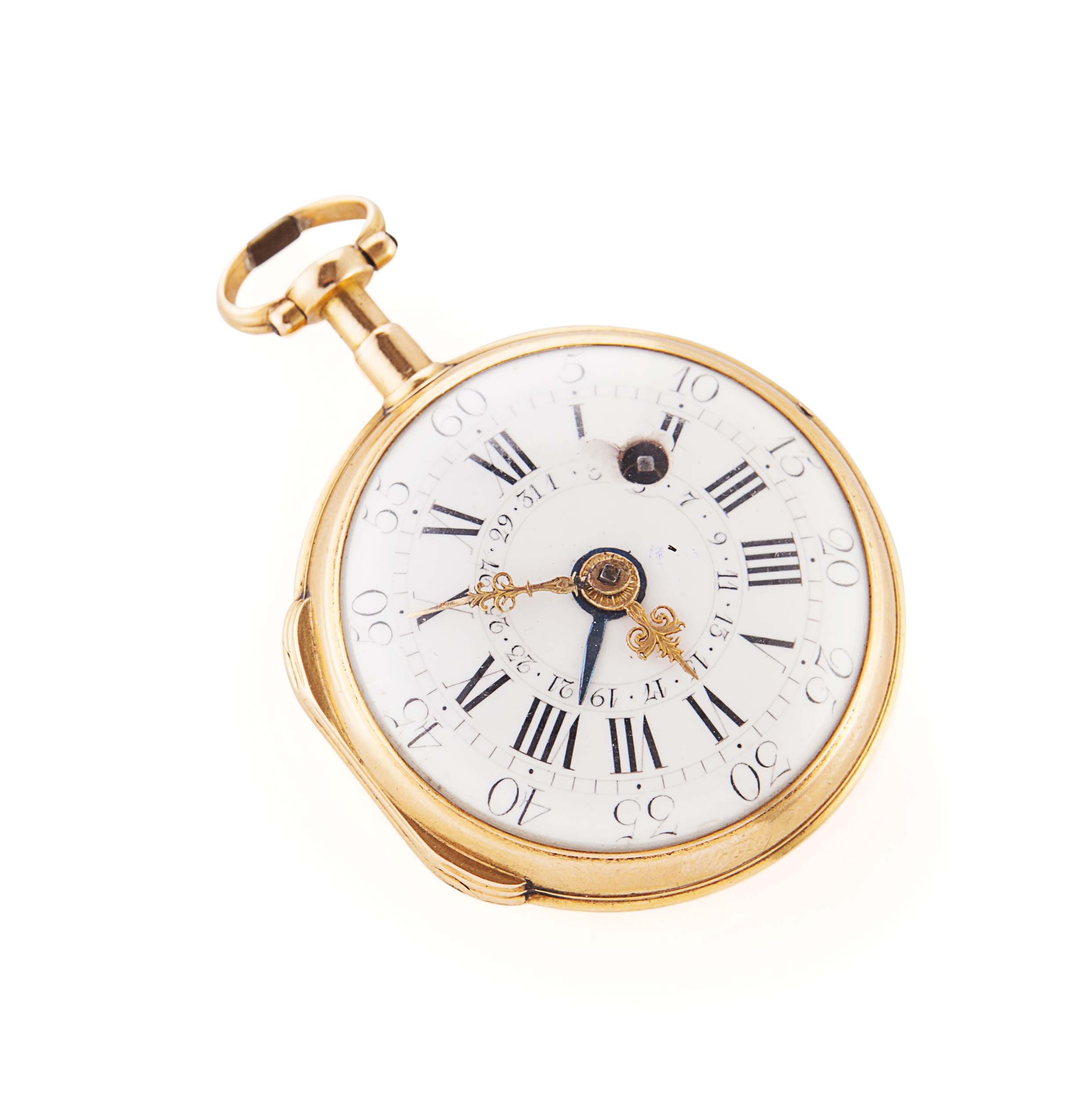 An 18th century gold open faced pocket watch