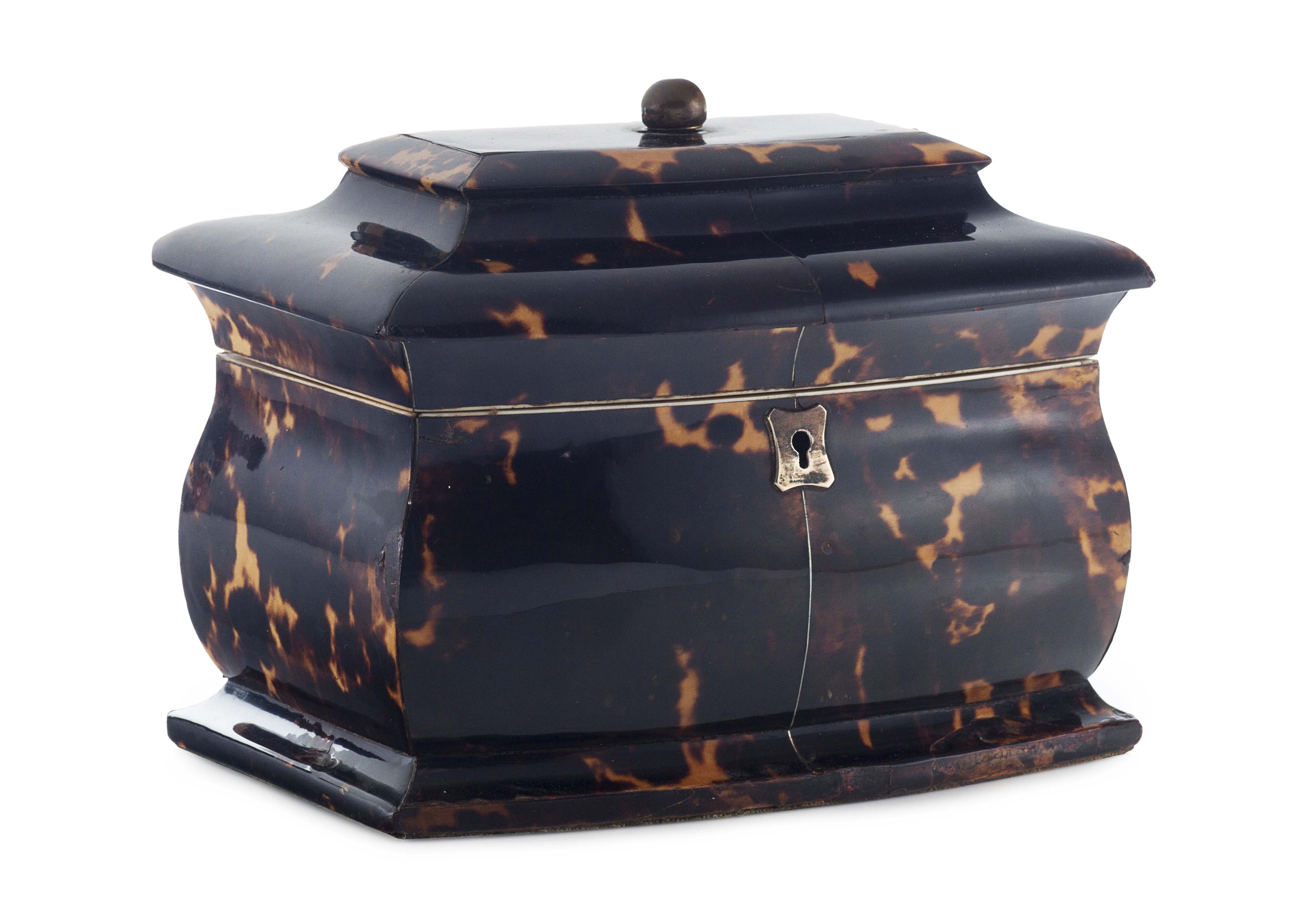 ENGLISH TORTOISESHELL TEA CADDY