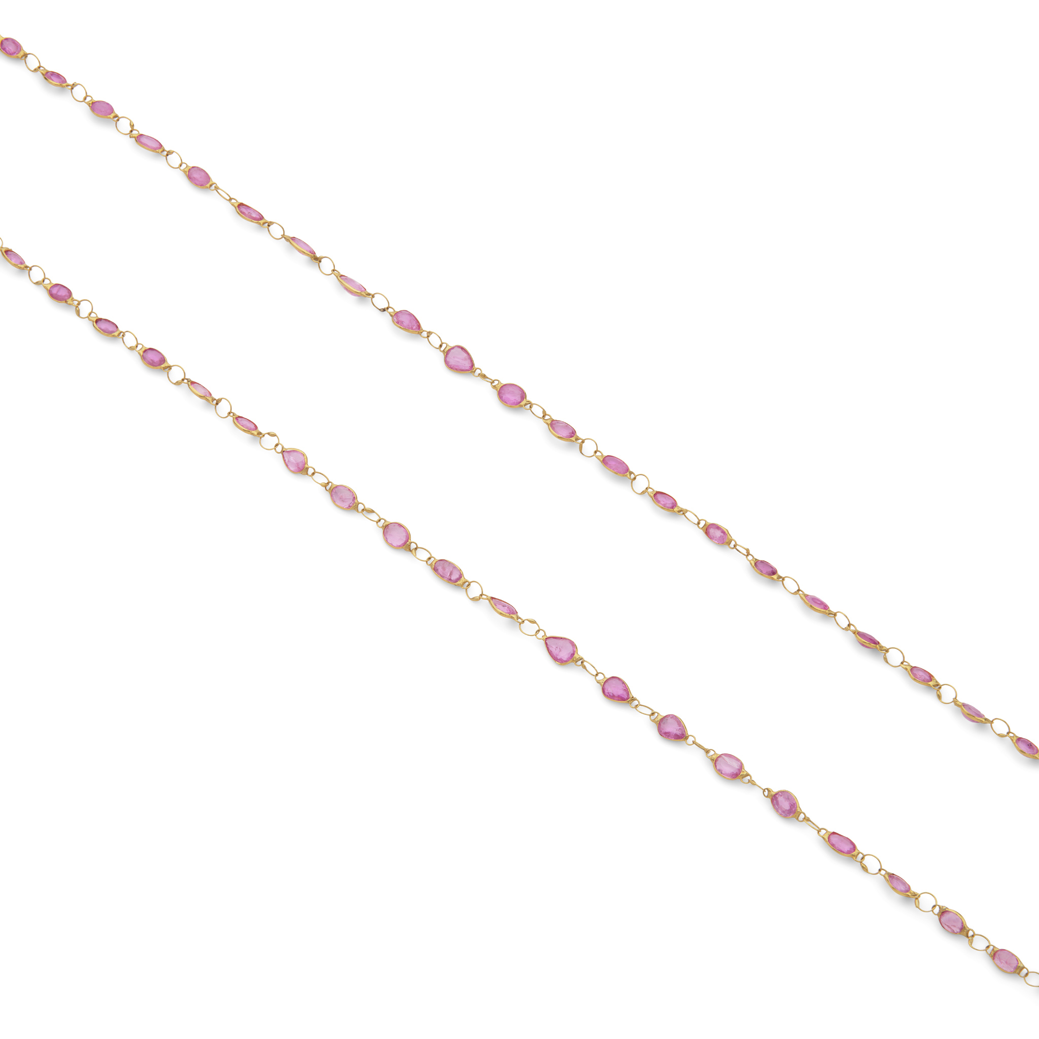 A pink sapphire necklace