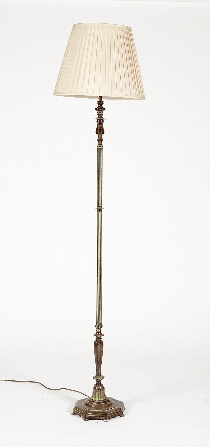 PATINATED BRASS STANDARD LAMP