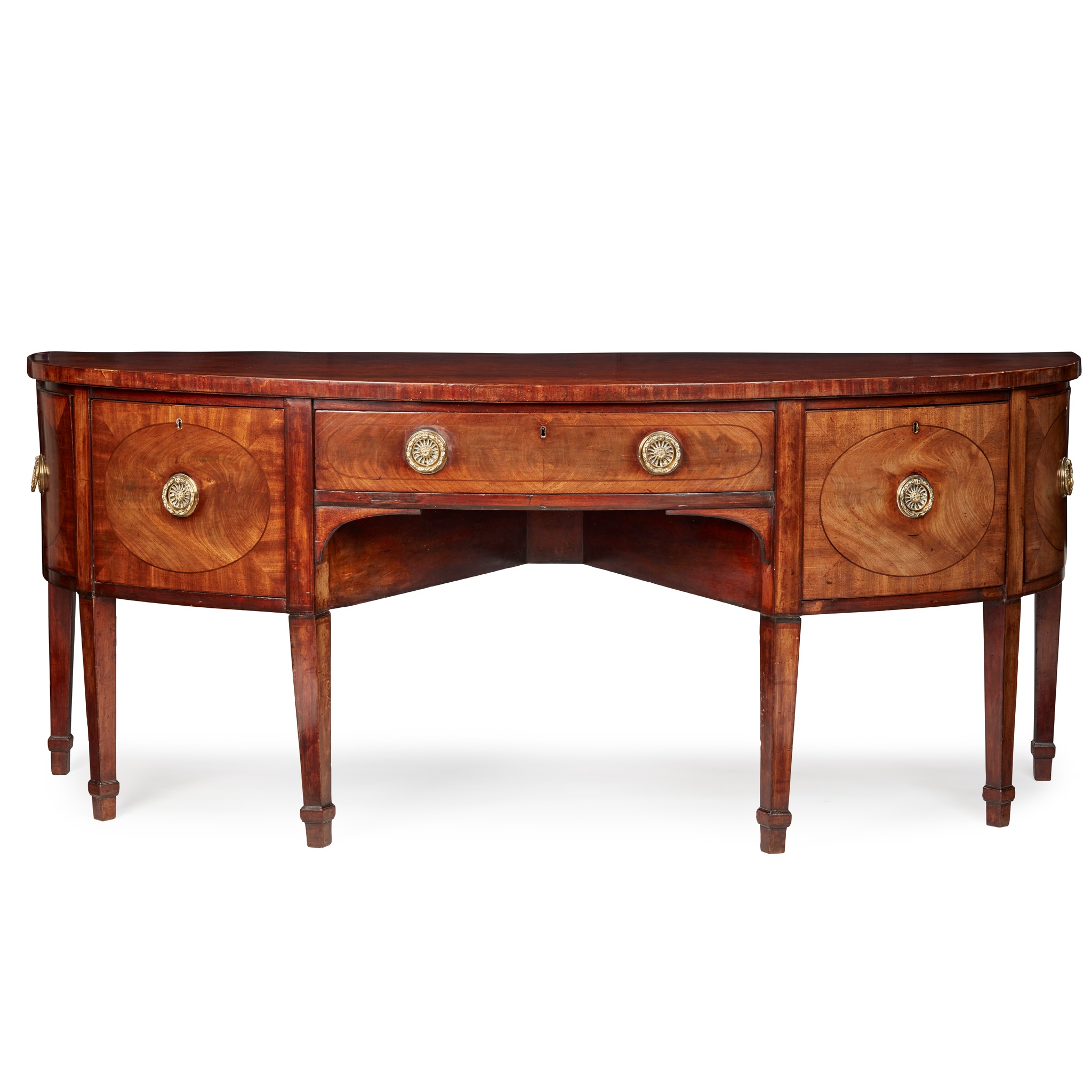 GEORGE III MAHOGANY DEMILUNE SIDEBOARD
