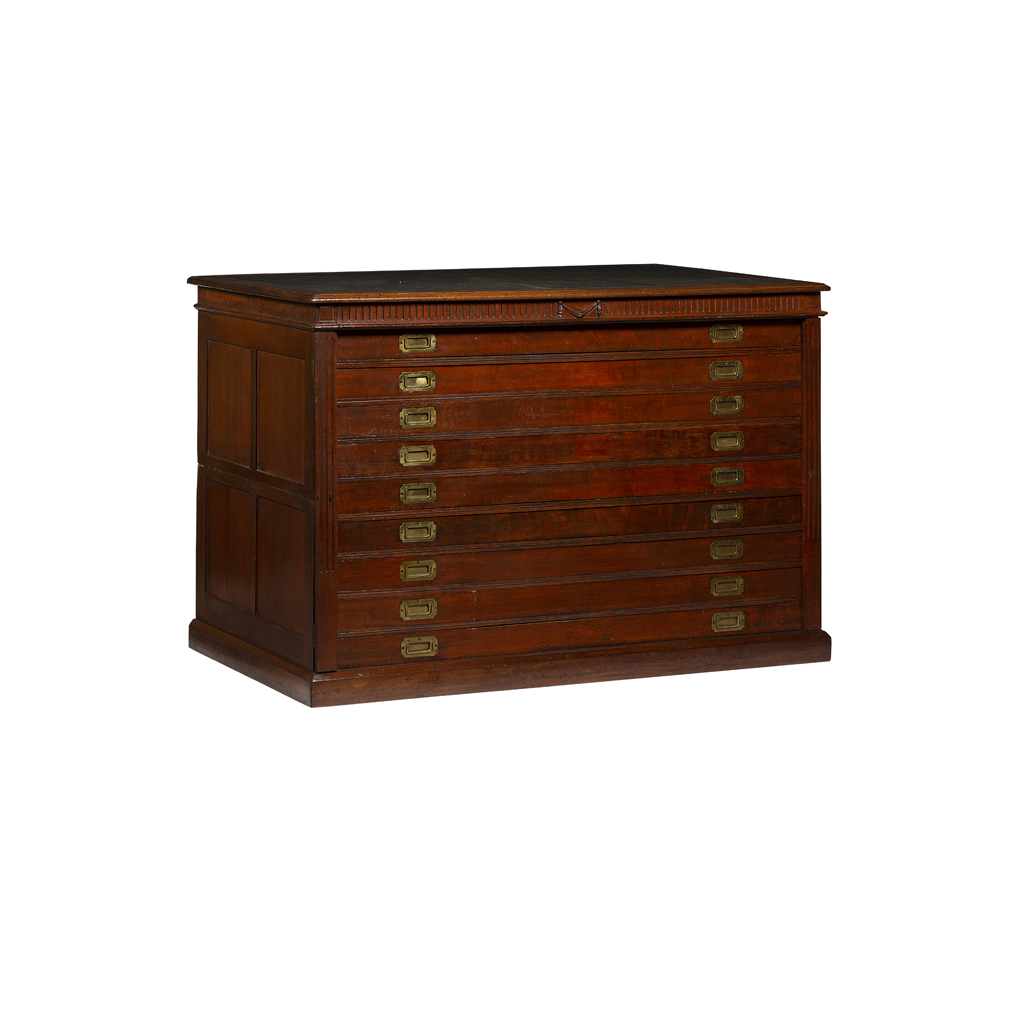 VICTORIAN MAHOGANY CAMPAIGN PLAN CHEST