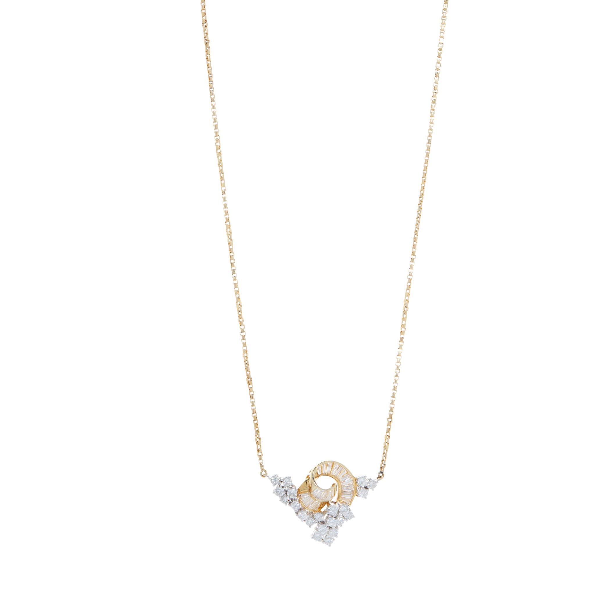 A diamond cluster pendant