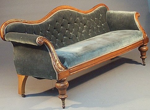 A mahogany late 19th century settee