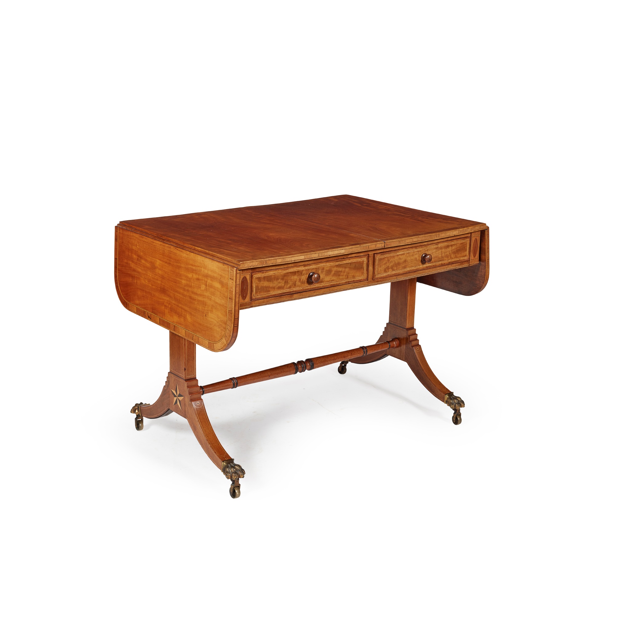 SCOTTISH REGENCY SATINWOOD AND KINGWOOD SOFA TABLE