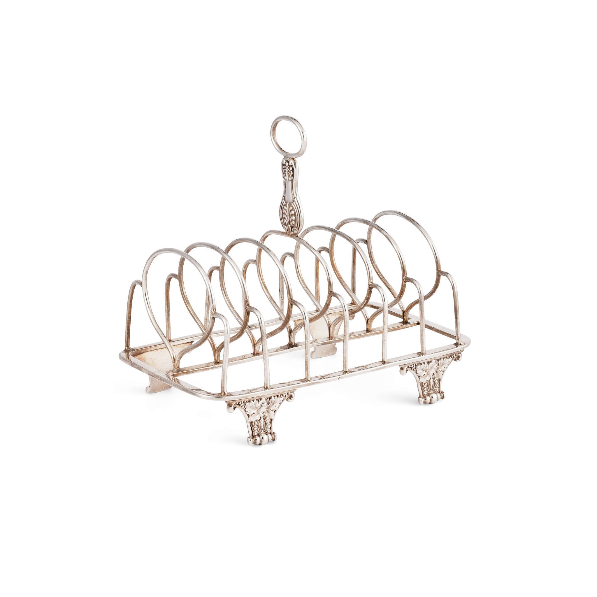 A GEORGE III SEVEN BAR TOAST RACK
