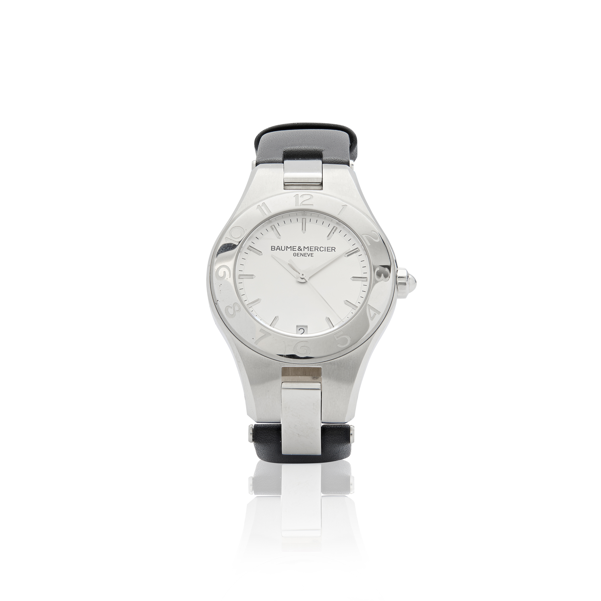 Baume & Mercier. A stainless steel tonneau shape quartz wristwatch with additional bracelet