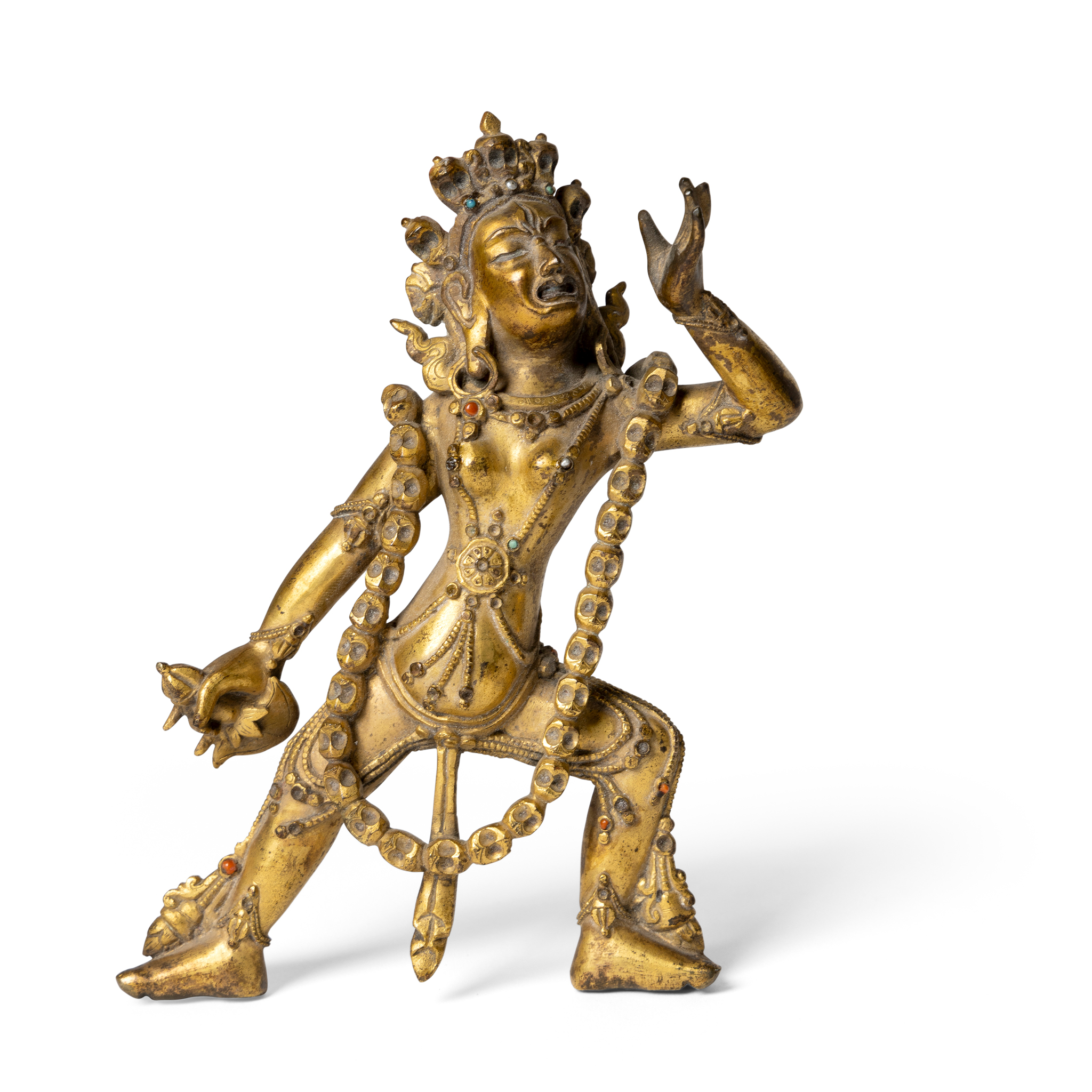 SINO-TIBETAN GILT BRONZE FIGURE OF VAJRAYOGINI