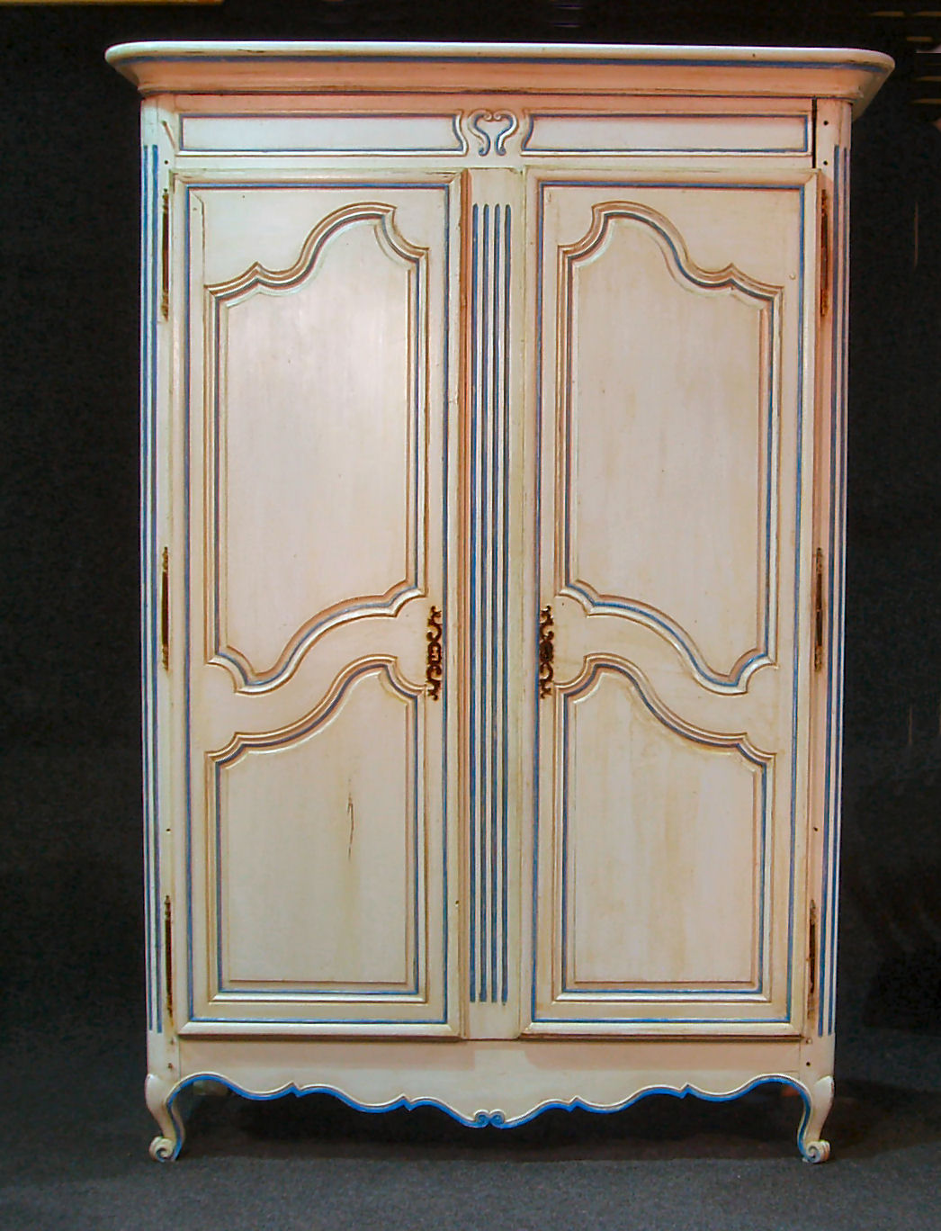 A white painted armoire